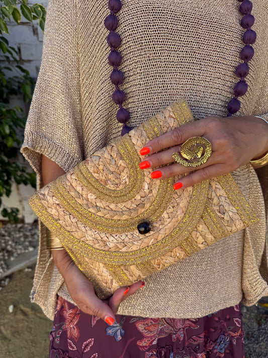 CARTERA DE MANO NATURAL