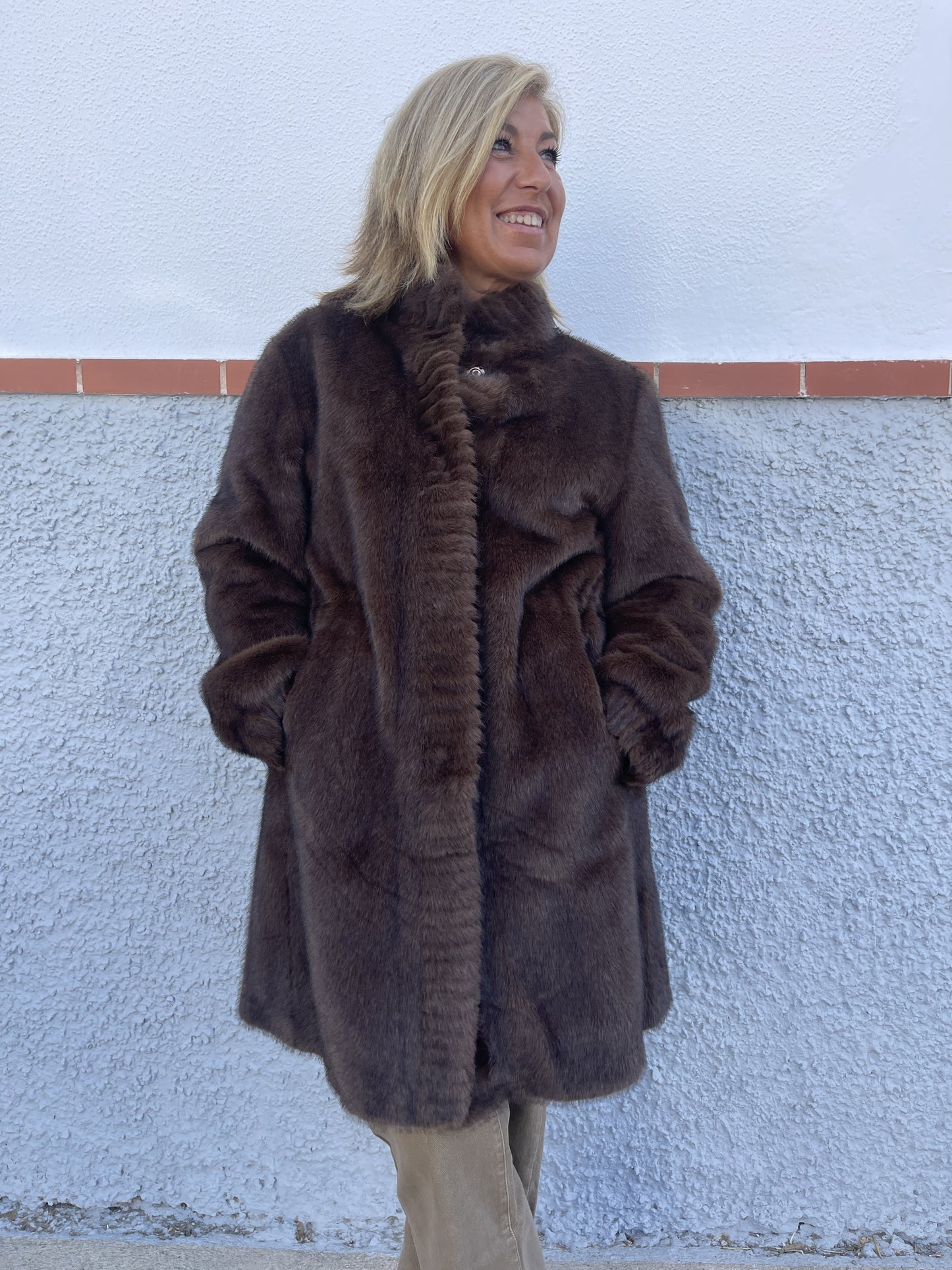 CASACO DE PELE LONGO