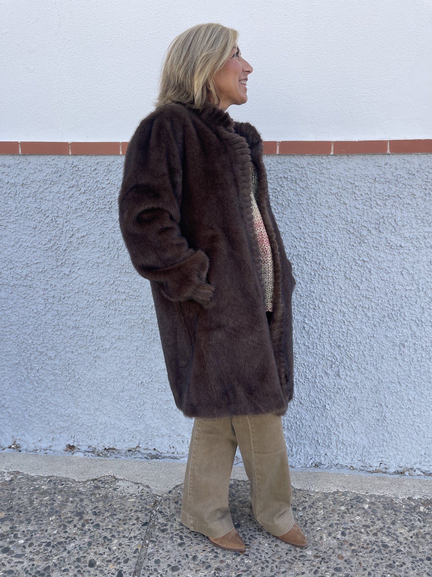 CASACO DE PELE LONGO