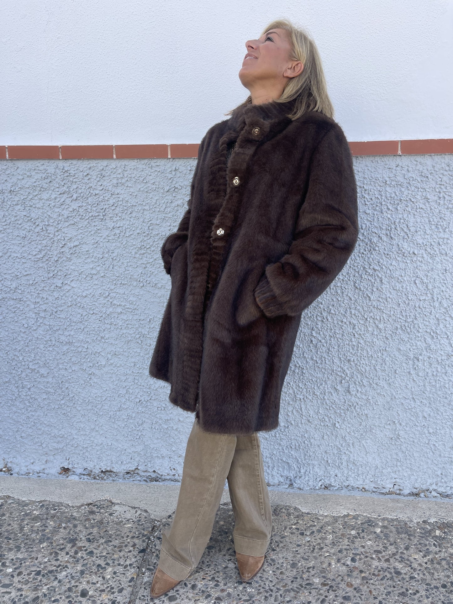 CASACO DE PELE LONGO