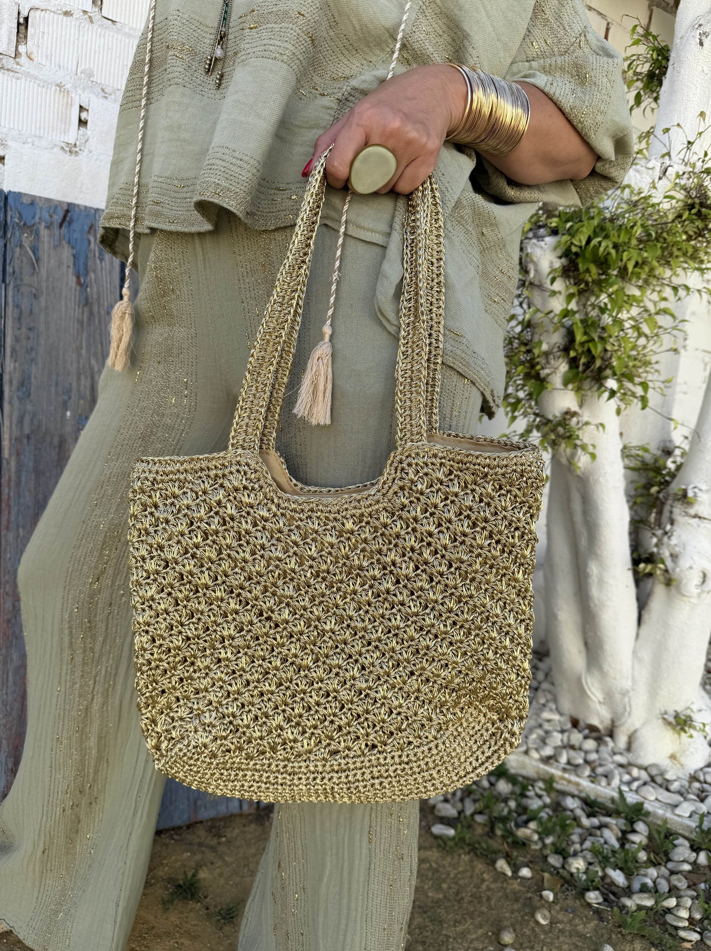BOLSO CROCHÉ METALIZADO