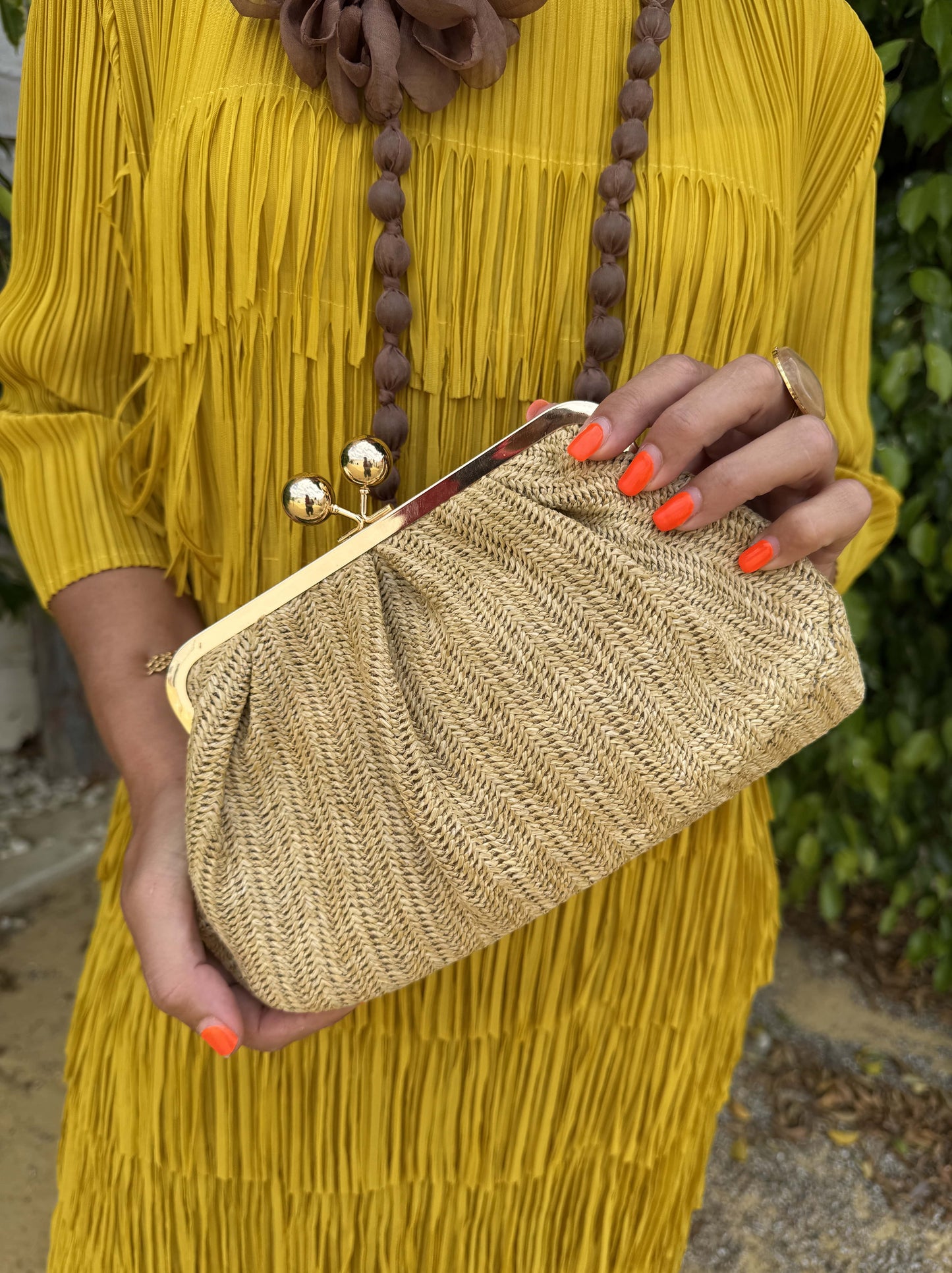 BOLSO RAFIA CLIP METALIZADO