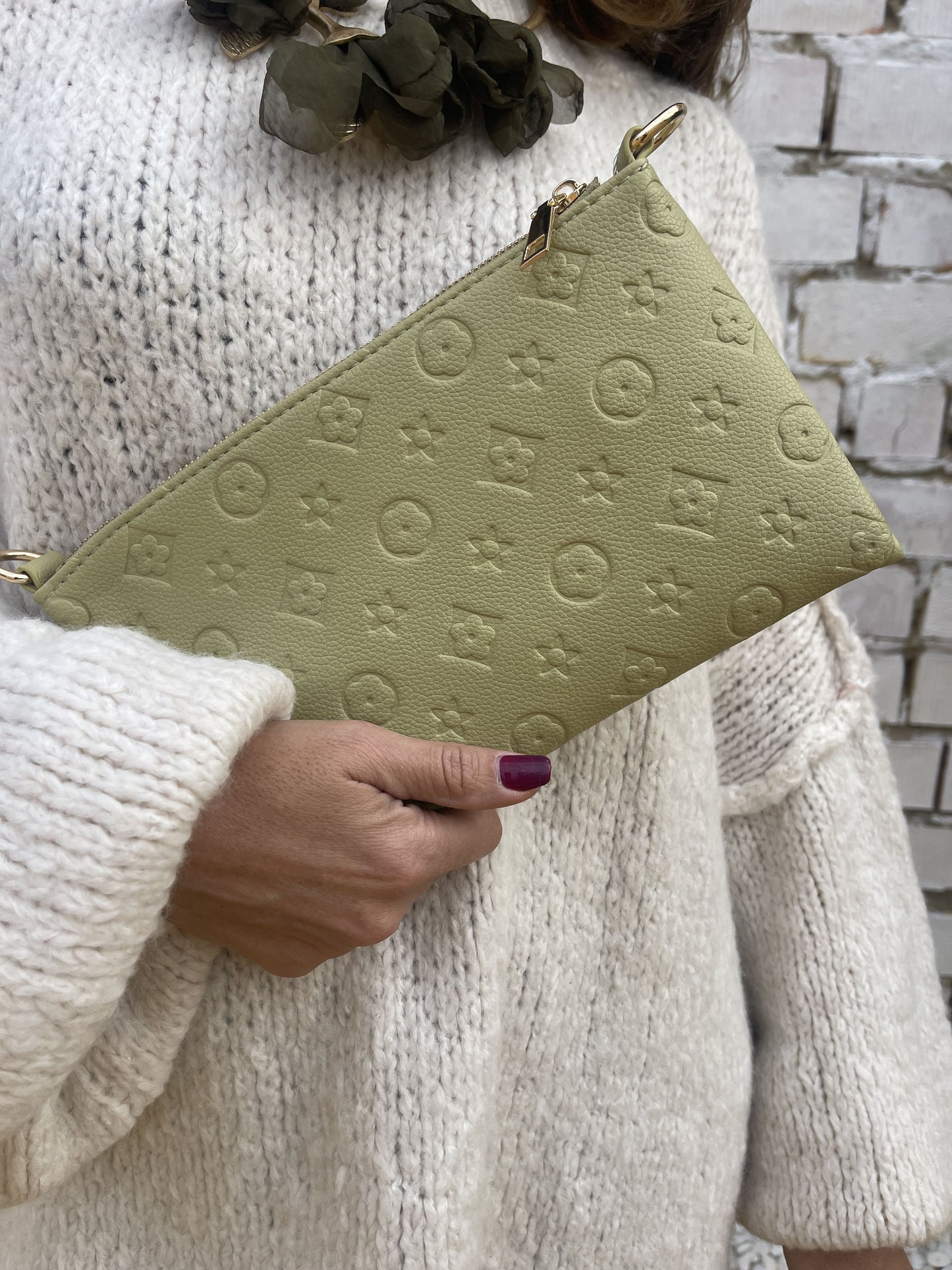 EMBOSSED SHOULDER BAG