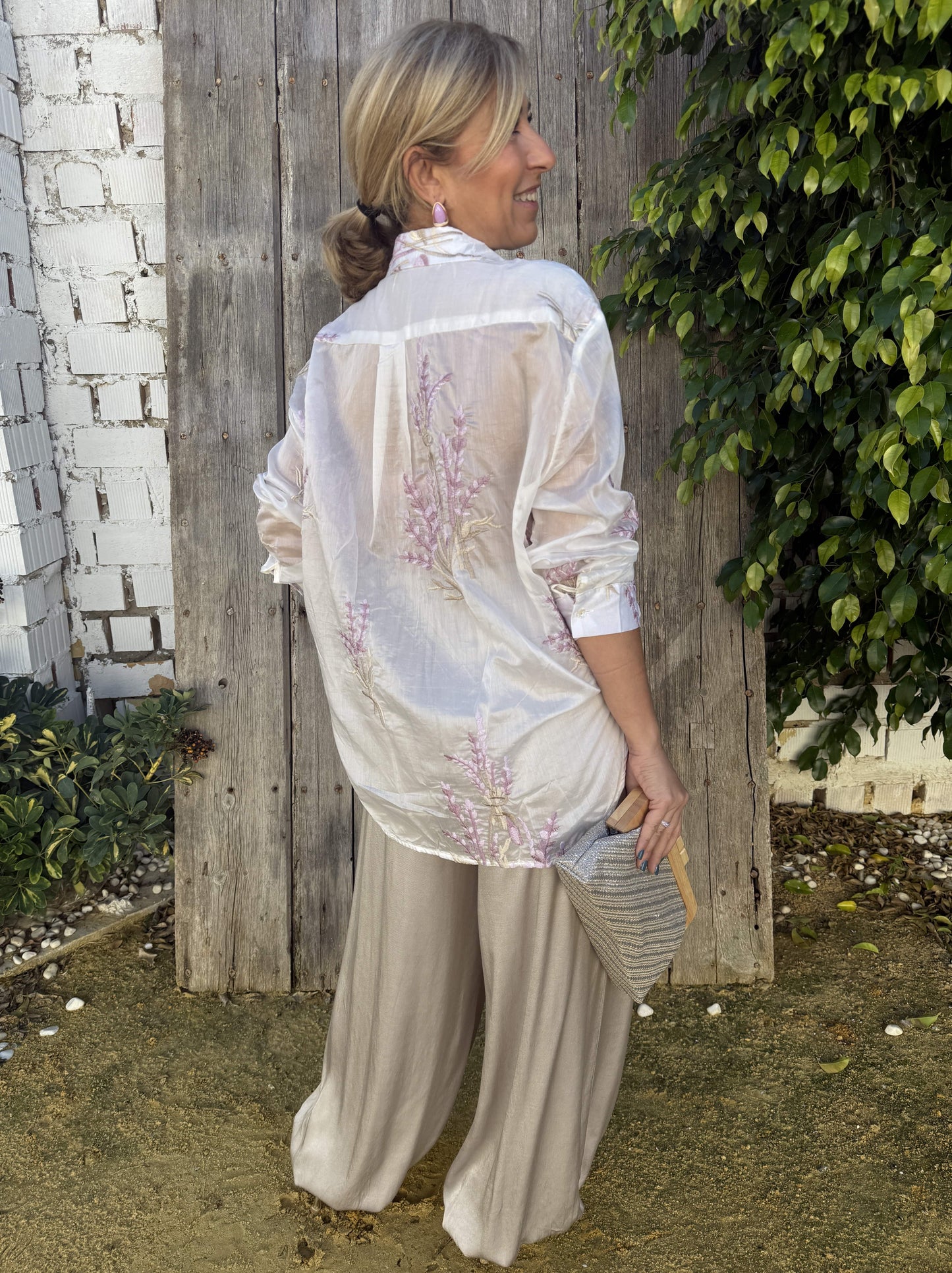 CAMISA TRANSPARENCIAS LAVANDA