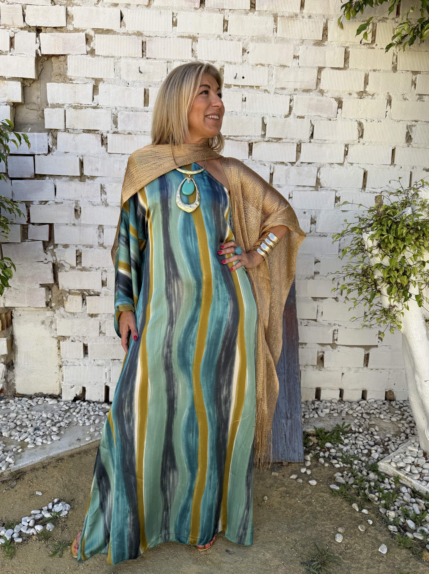 VESTIDO RAYAS ASIMÉTRICO