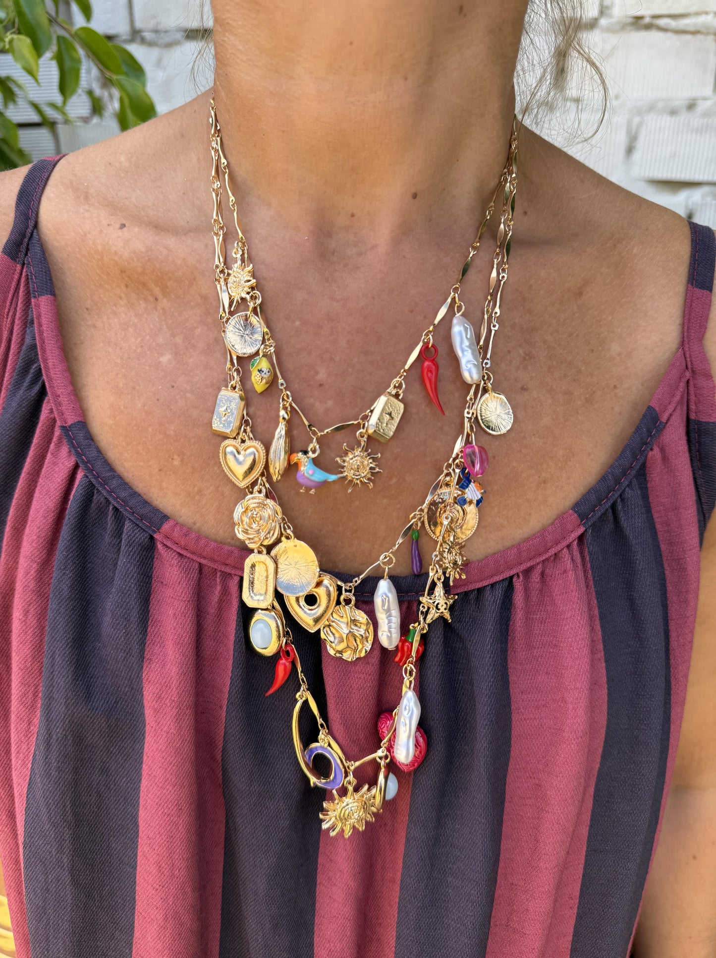 COLLAR TRIPLE ABALORIOS SOL