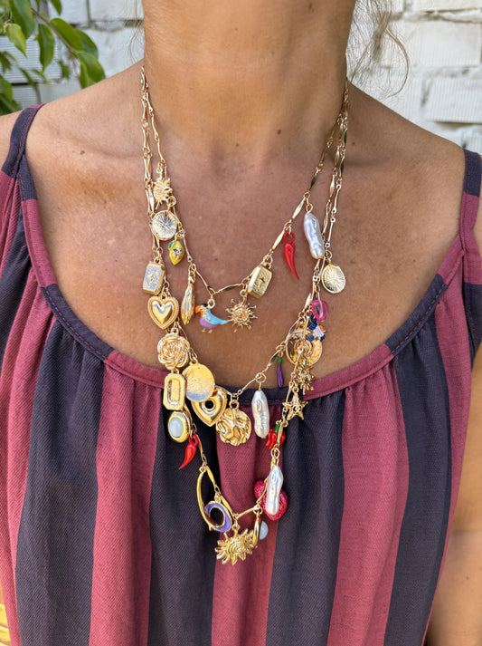 COLLAR TRIPLE ABALORIOS SOL