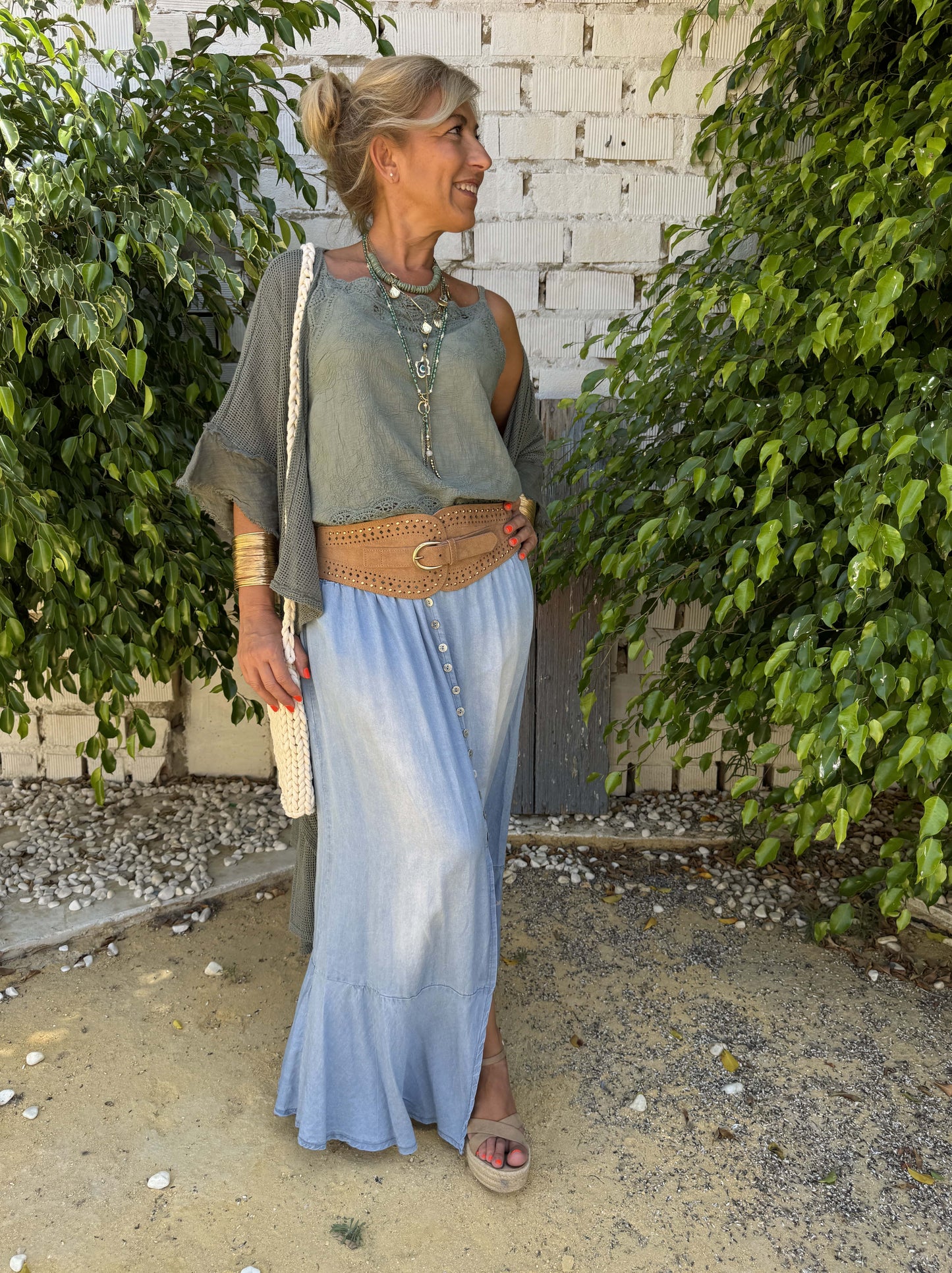 KIMONO ALGODÓN ENREJILLADO
