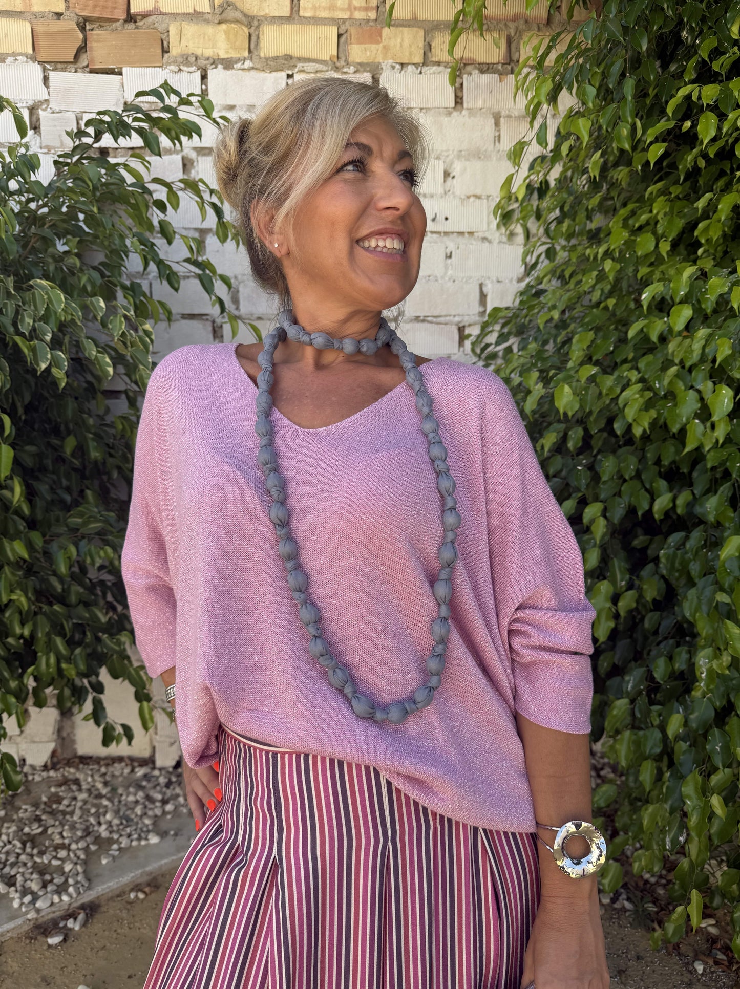 COLLAR LARGO BOLAS TELA