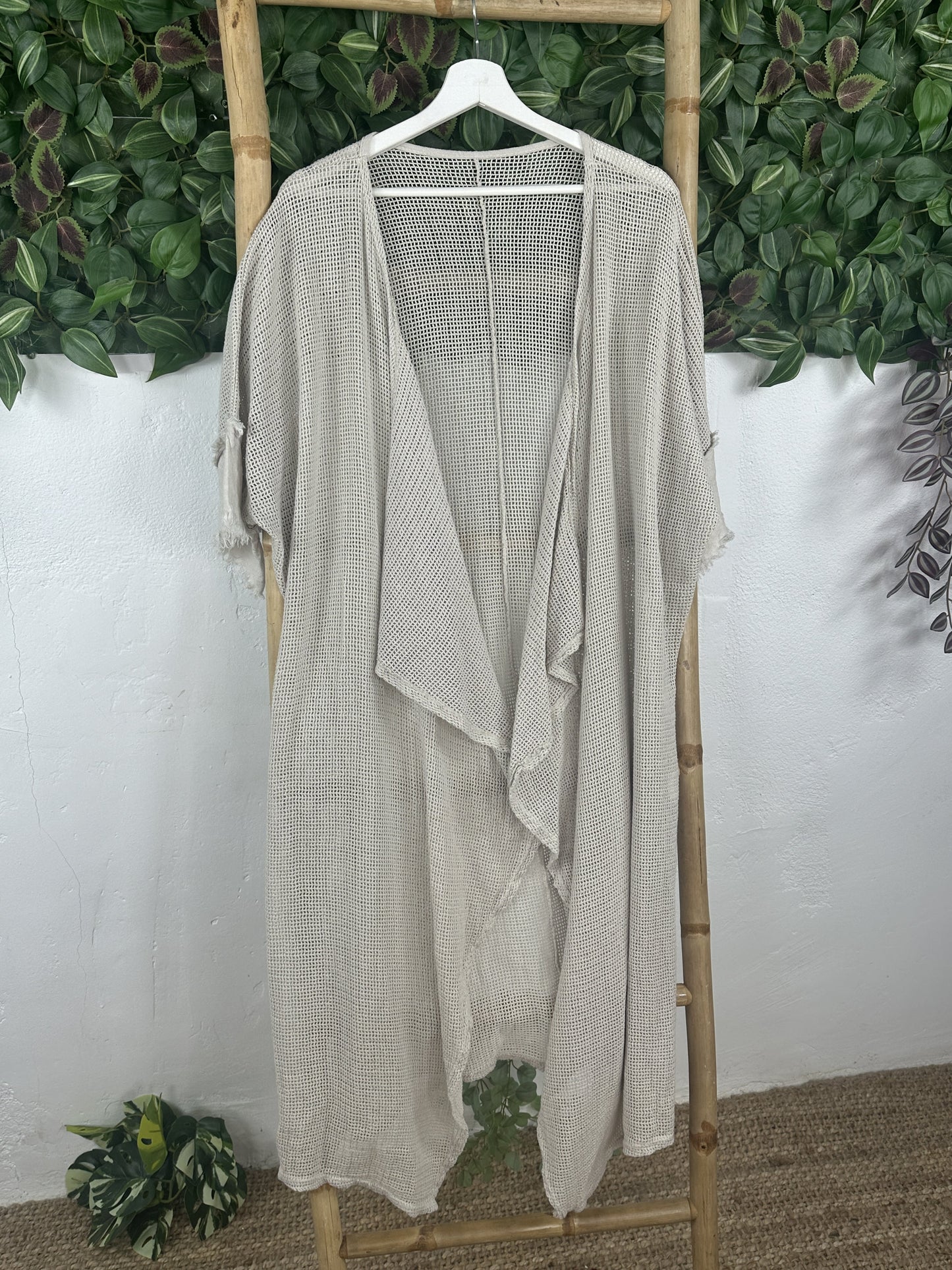 KIMONO ALGODÓN ENREJILLADO