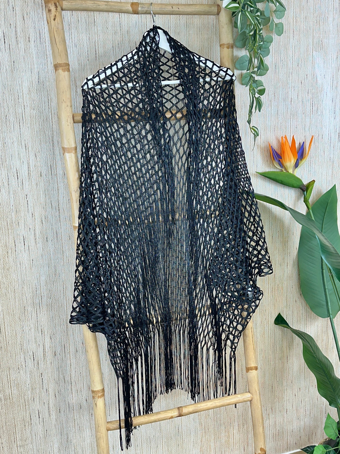 KIMONO CORTO ENREJILLADO