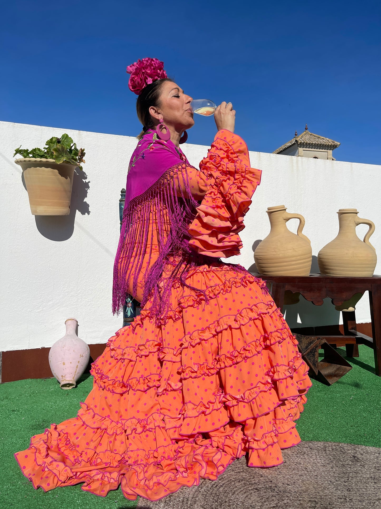 TRAJE LOLA FLAMENCO VERMELHO