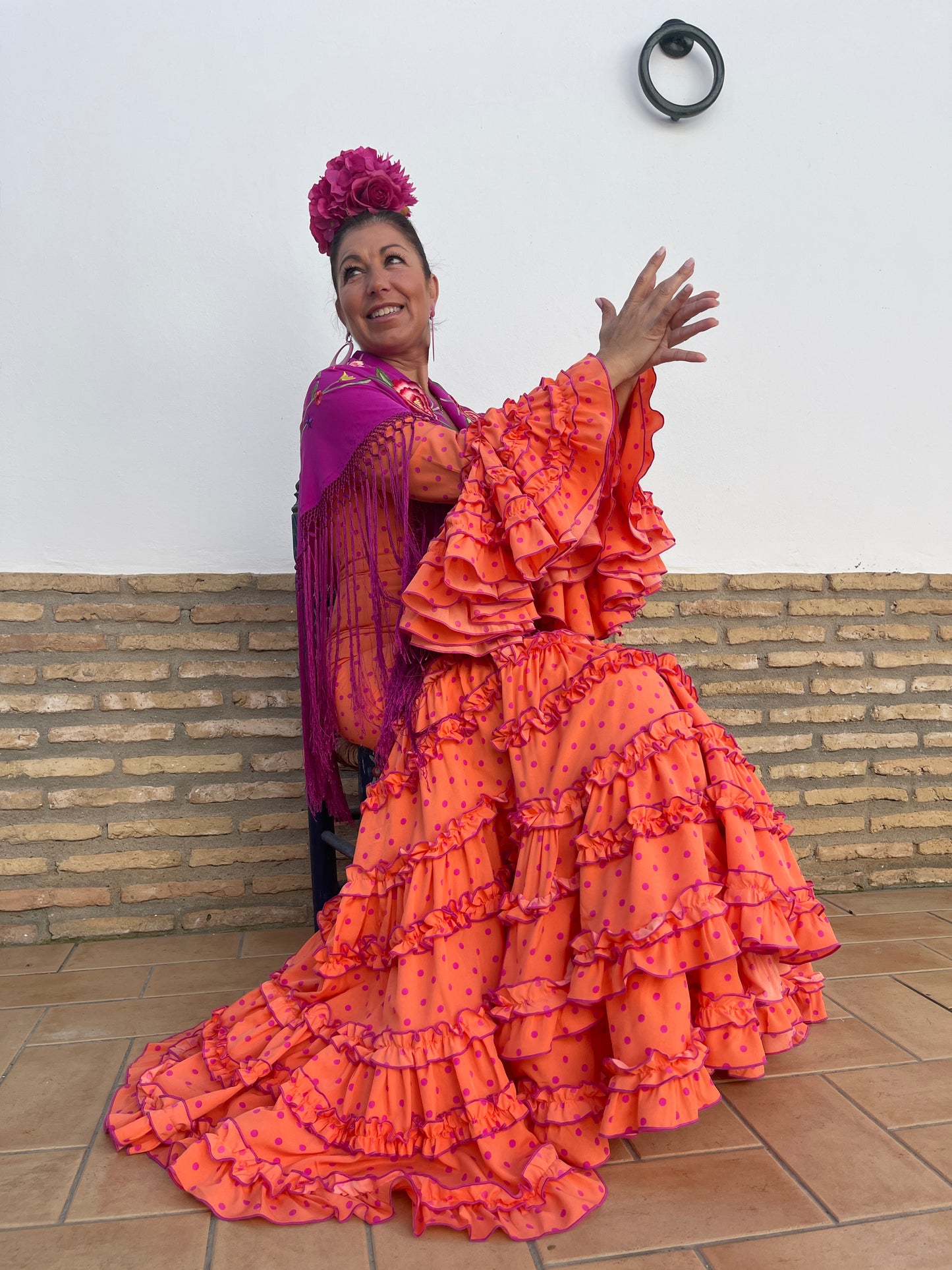 TRAJE LOLA FLAMENCO VERMELHO