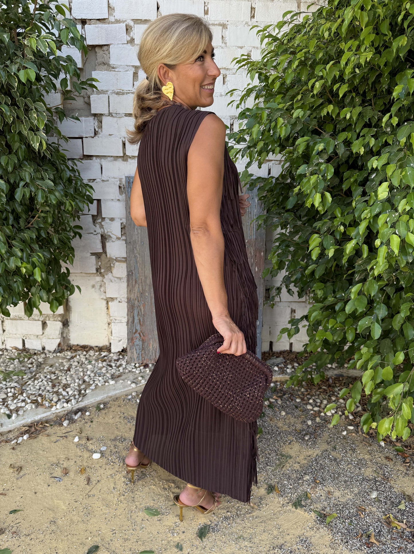 VESTIDO FLECOS SIN MANGA