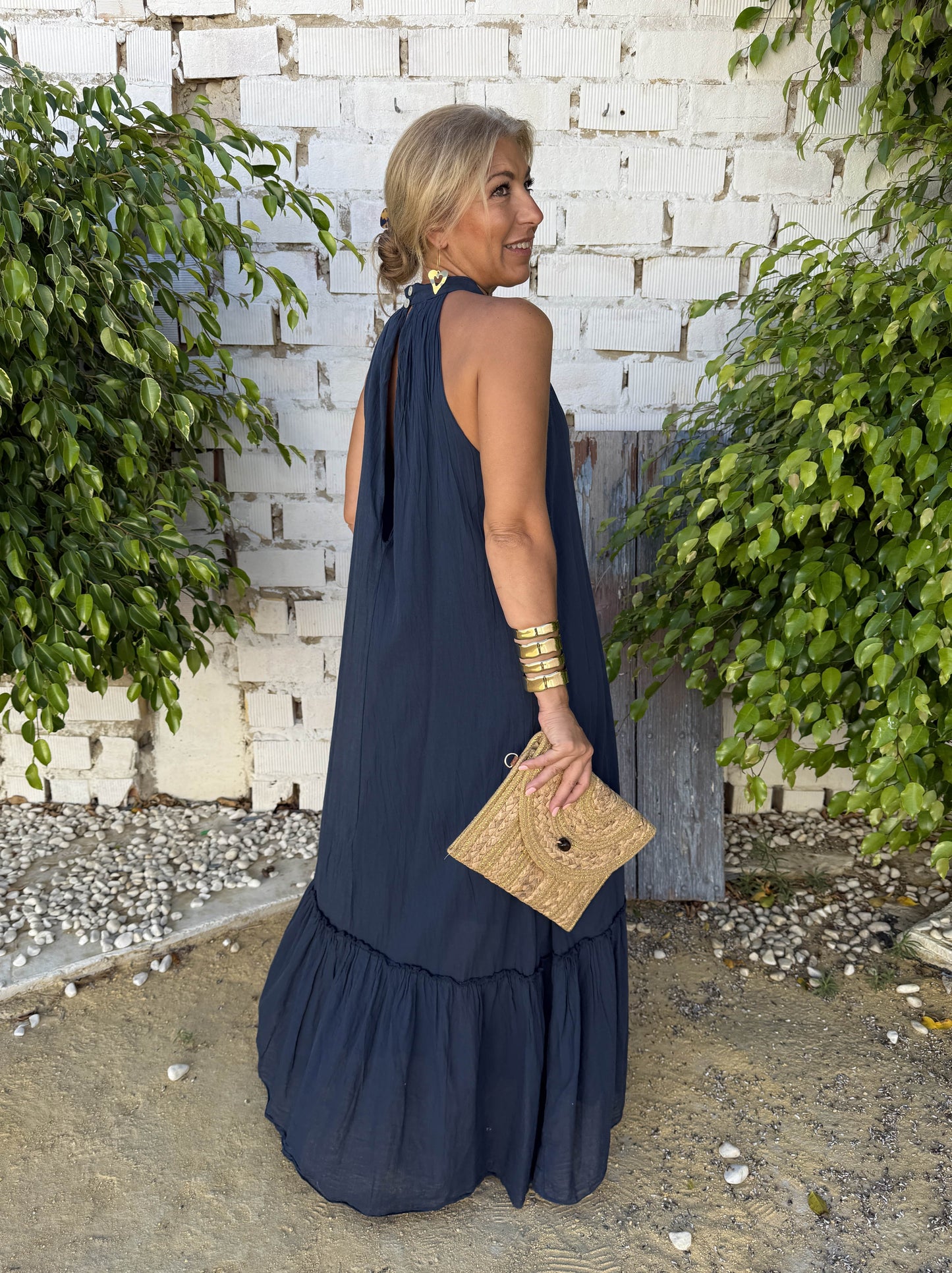 VESTIDO HALTER ALGODÓN