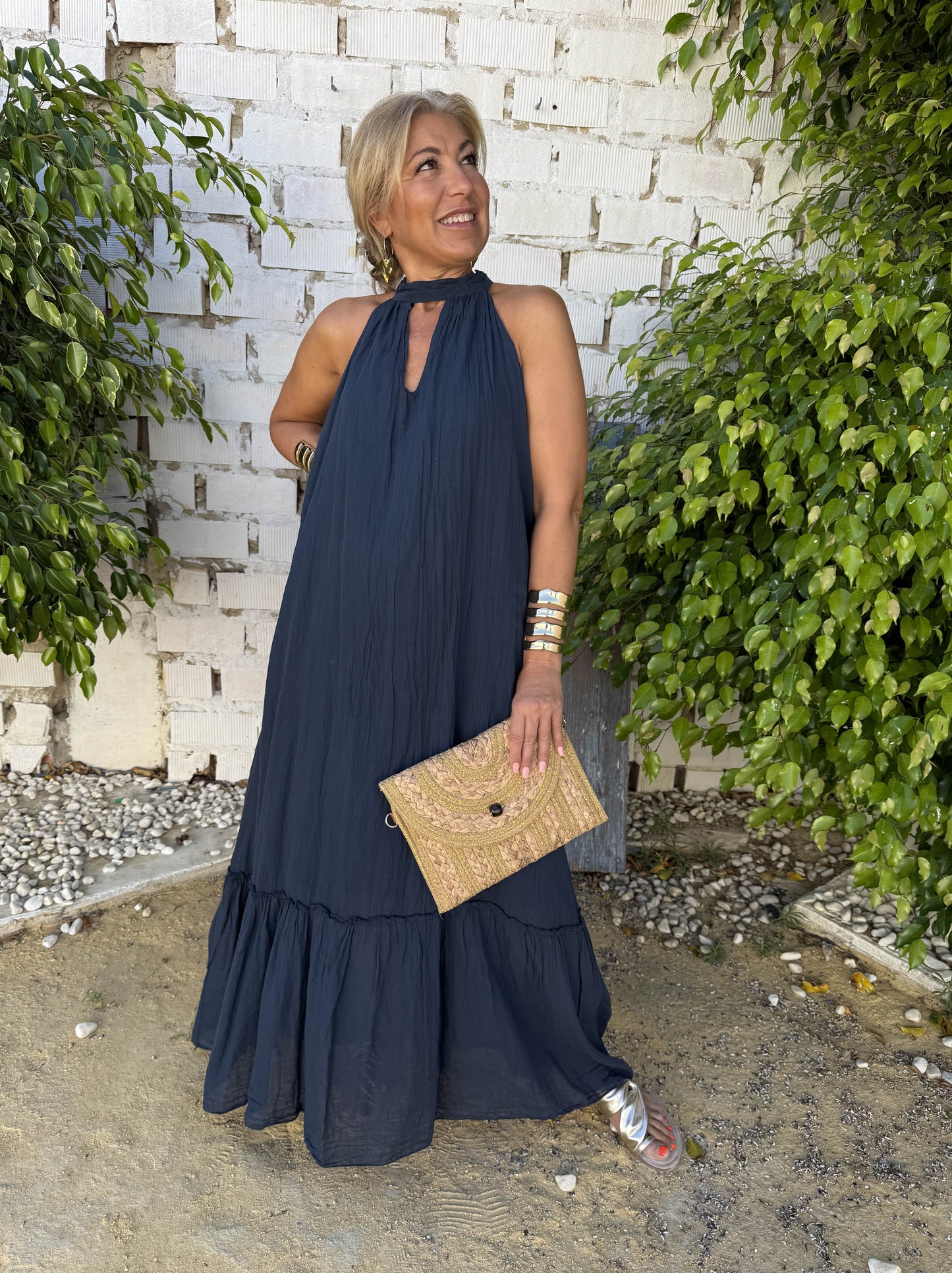 VESTIDO HALTER ALGODÓN