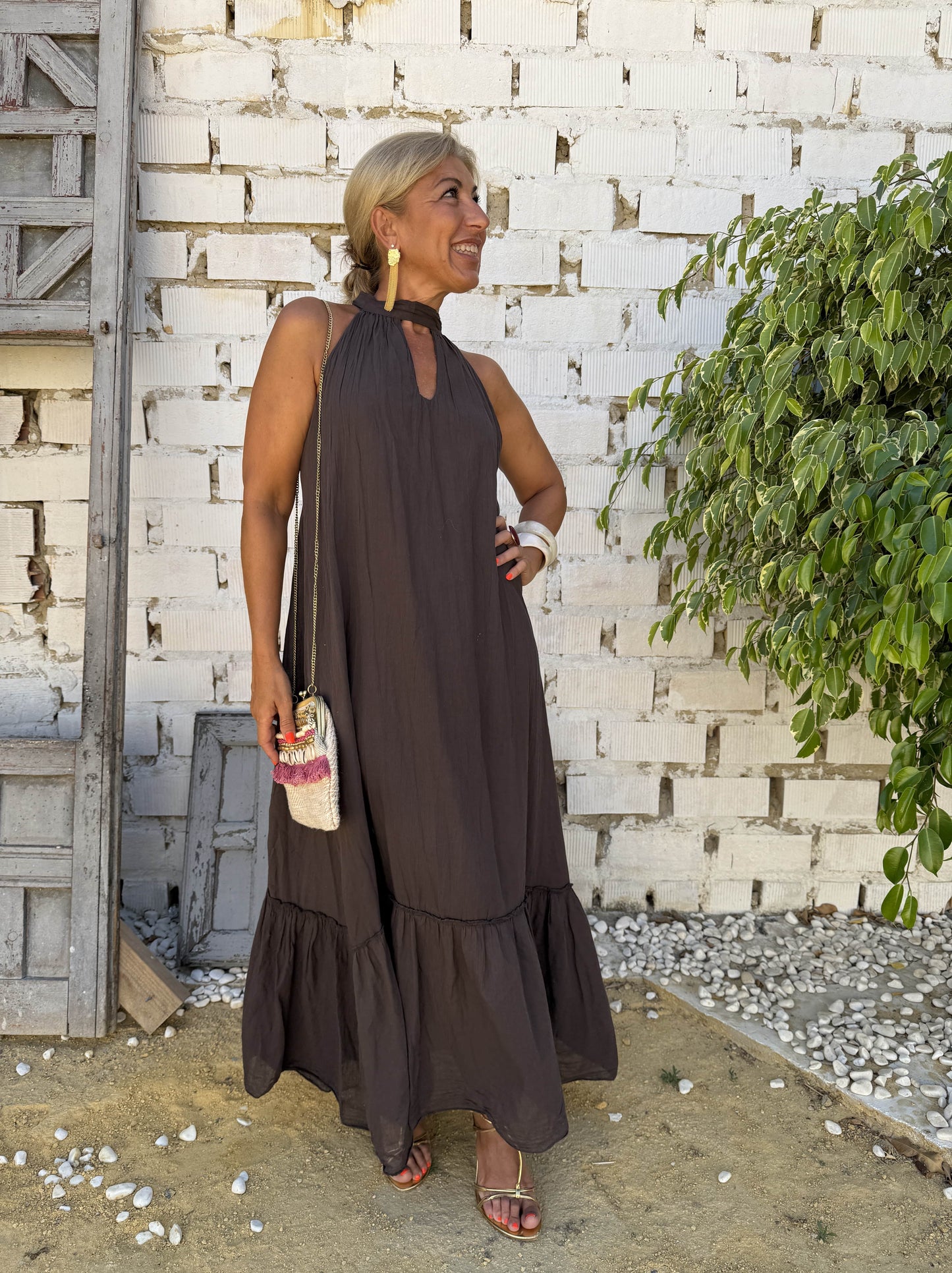 VESTIDO HALTER ALGODÓN