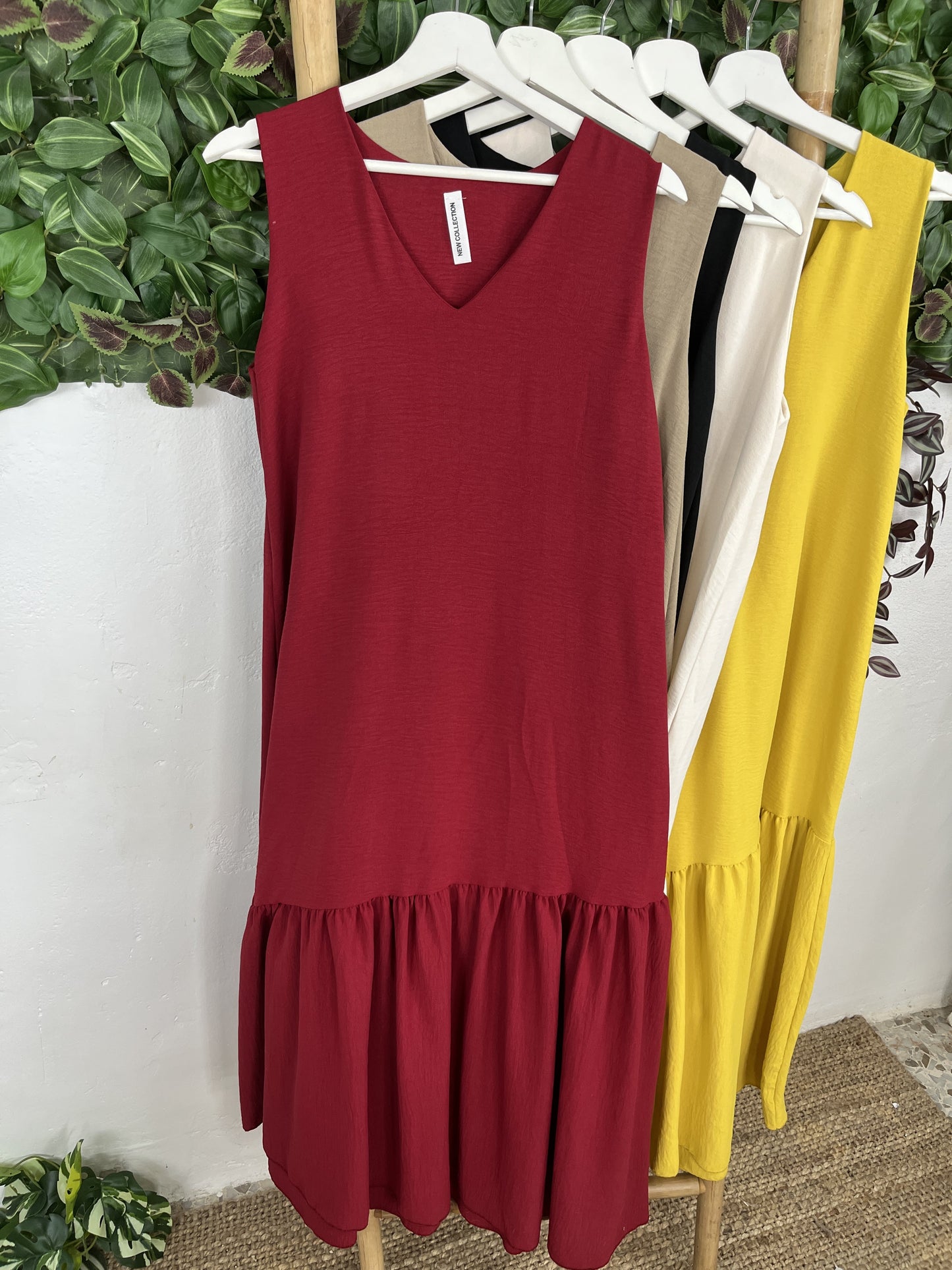 VESTIDO VOLANTE ASIMETRICO