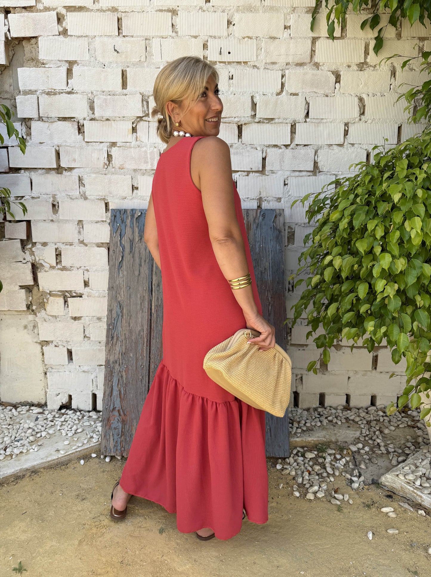 VESTIDO VOLANTE ASIMETRICO
