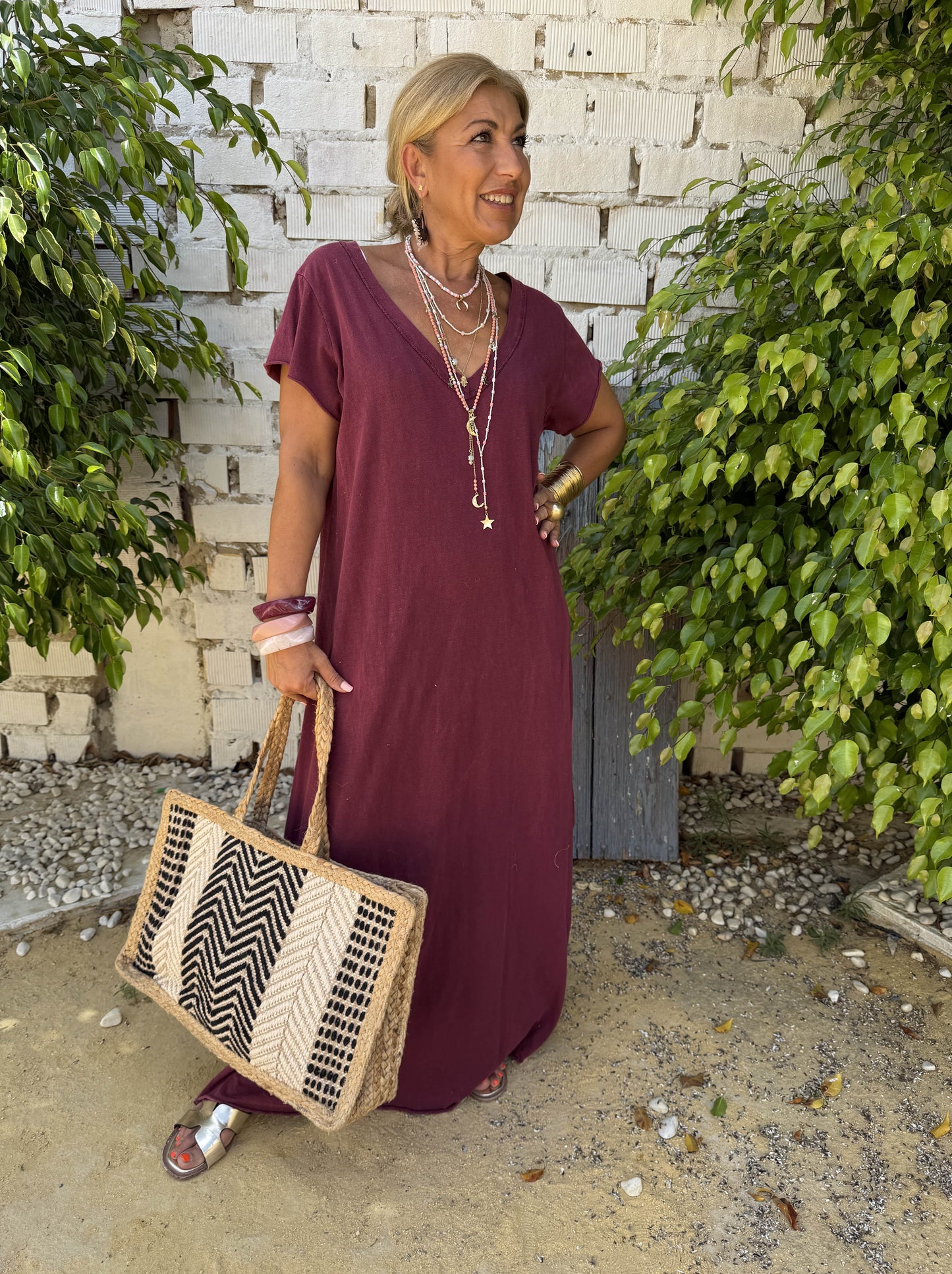 VESTIDO ALGODÓN ESCOTE PICO