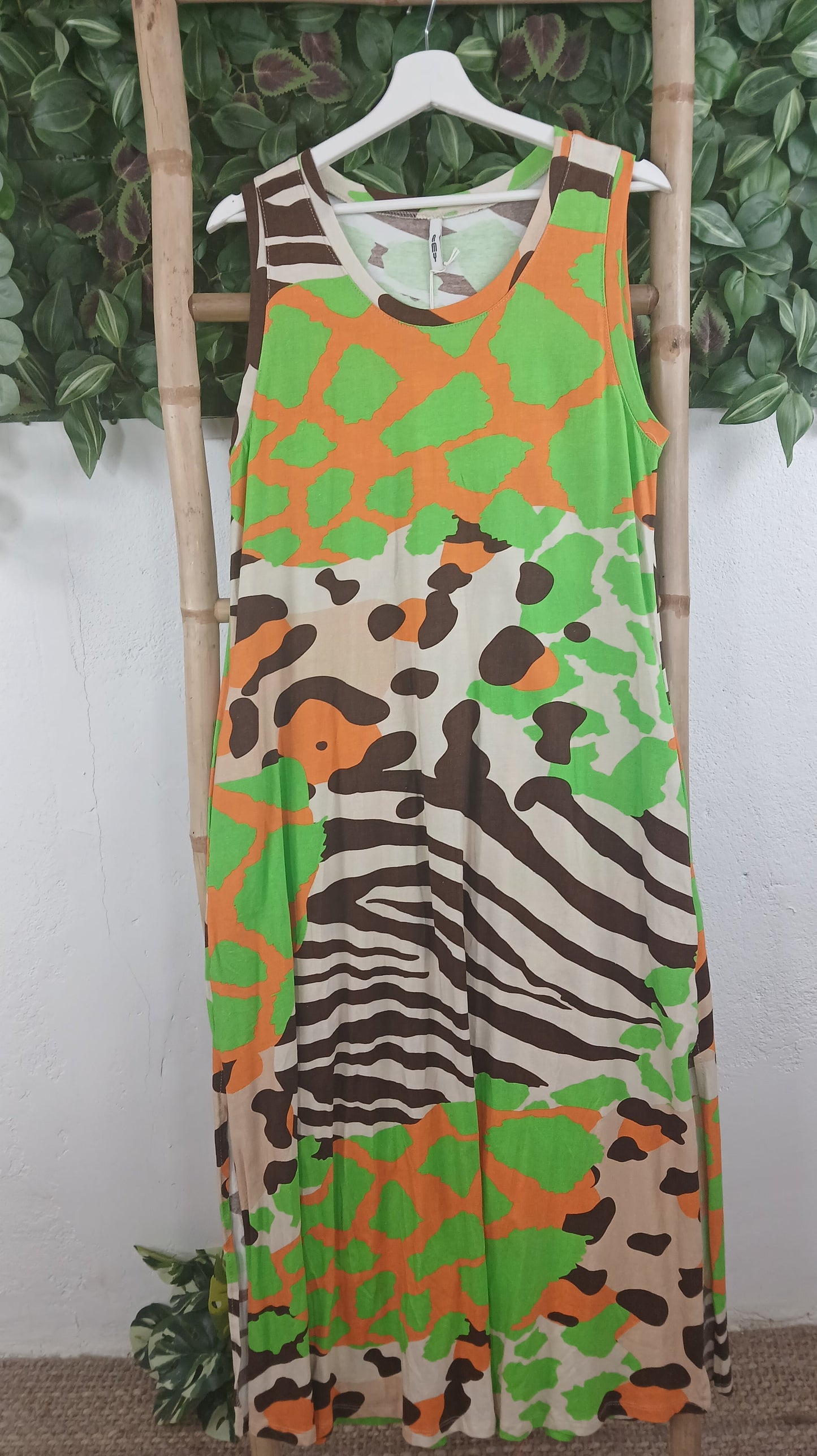 VESTIDO CAMISETA ESTAMPADO FLÚOR