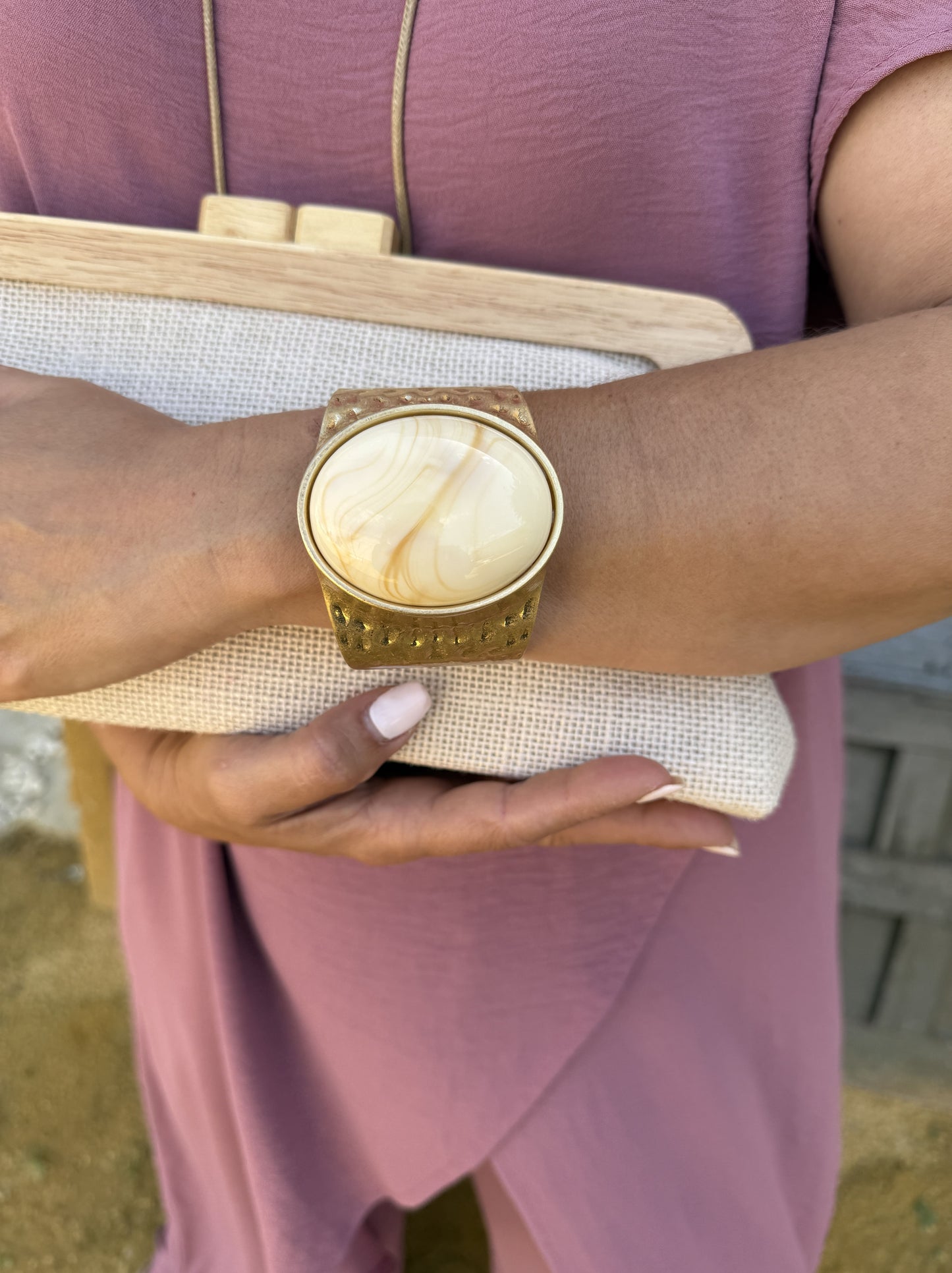 BRAZALETE DORADO PIEDRA