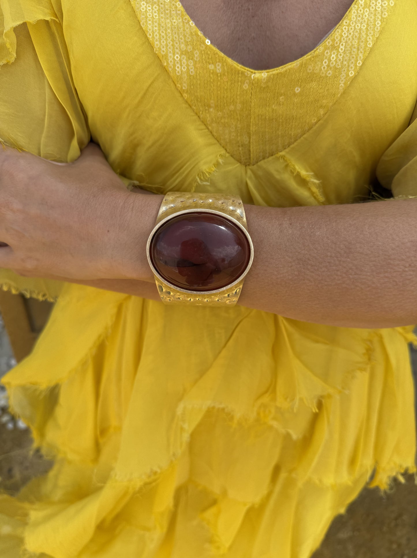 BRAZALETE DORADO PIEDRA