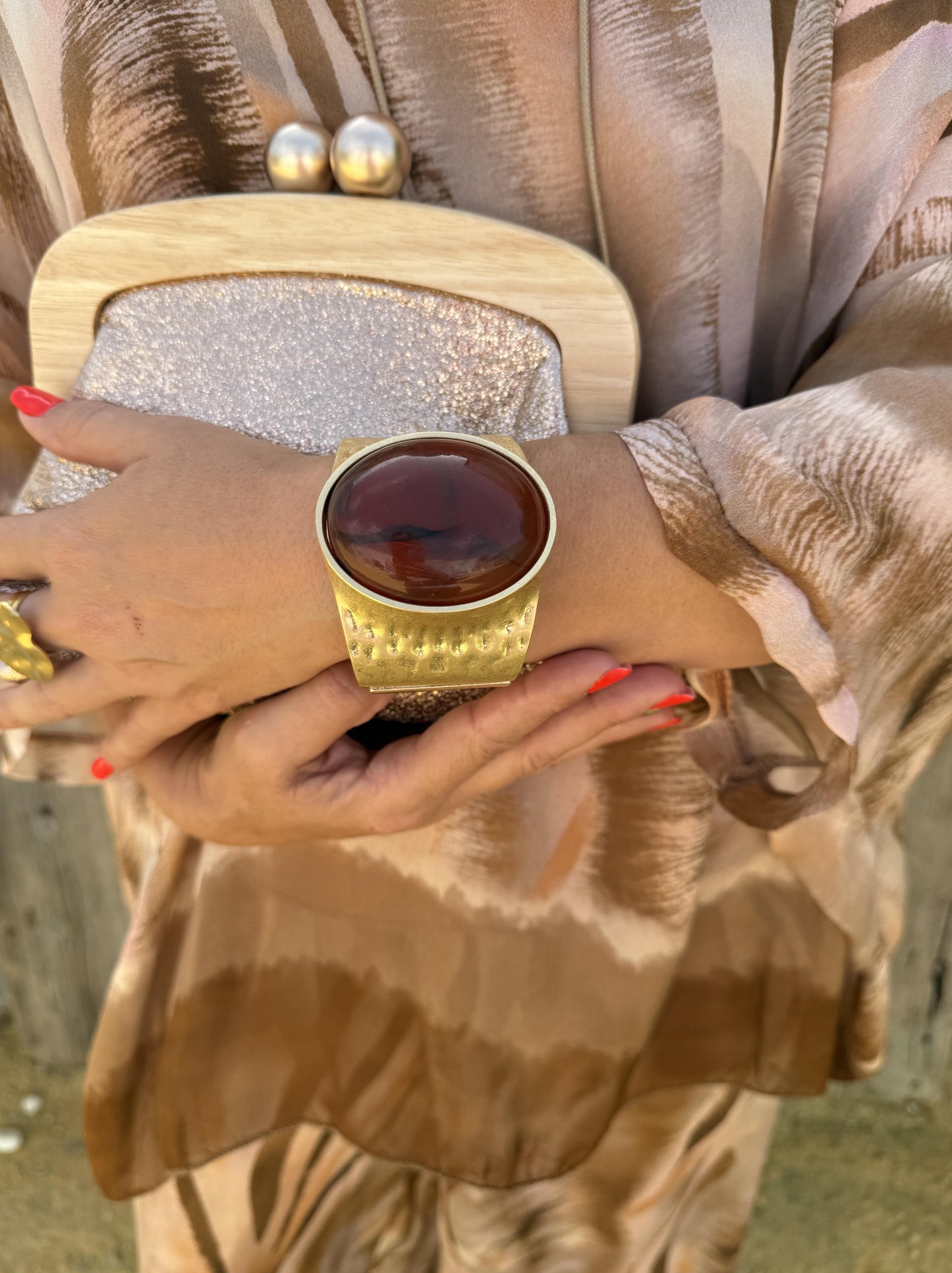 BRAZALETE DORADO PIEDRA