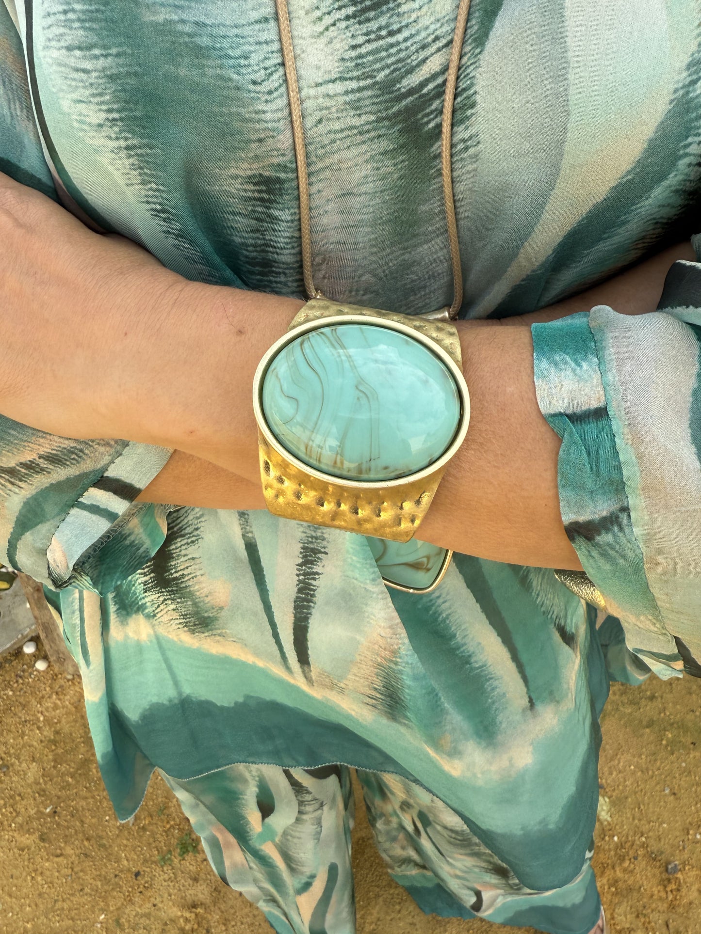 BRAZALETE DORADO PIEDRA
