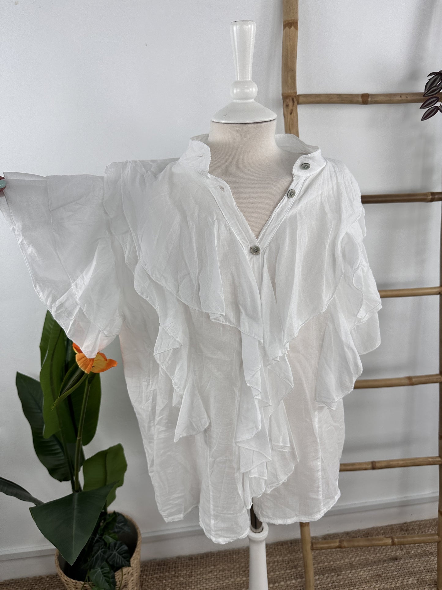 CAMISA ALGODÓN VOLANTE
