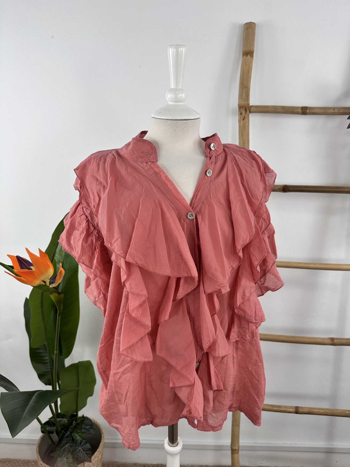 CAMISA ALGODÓN VOLANTE