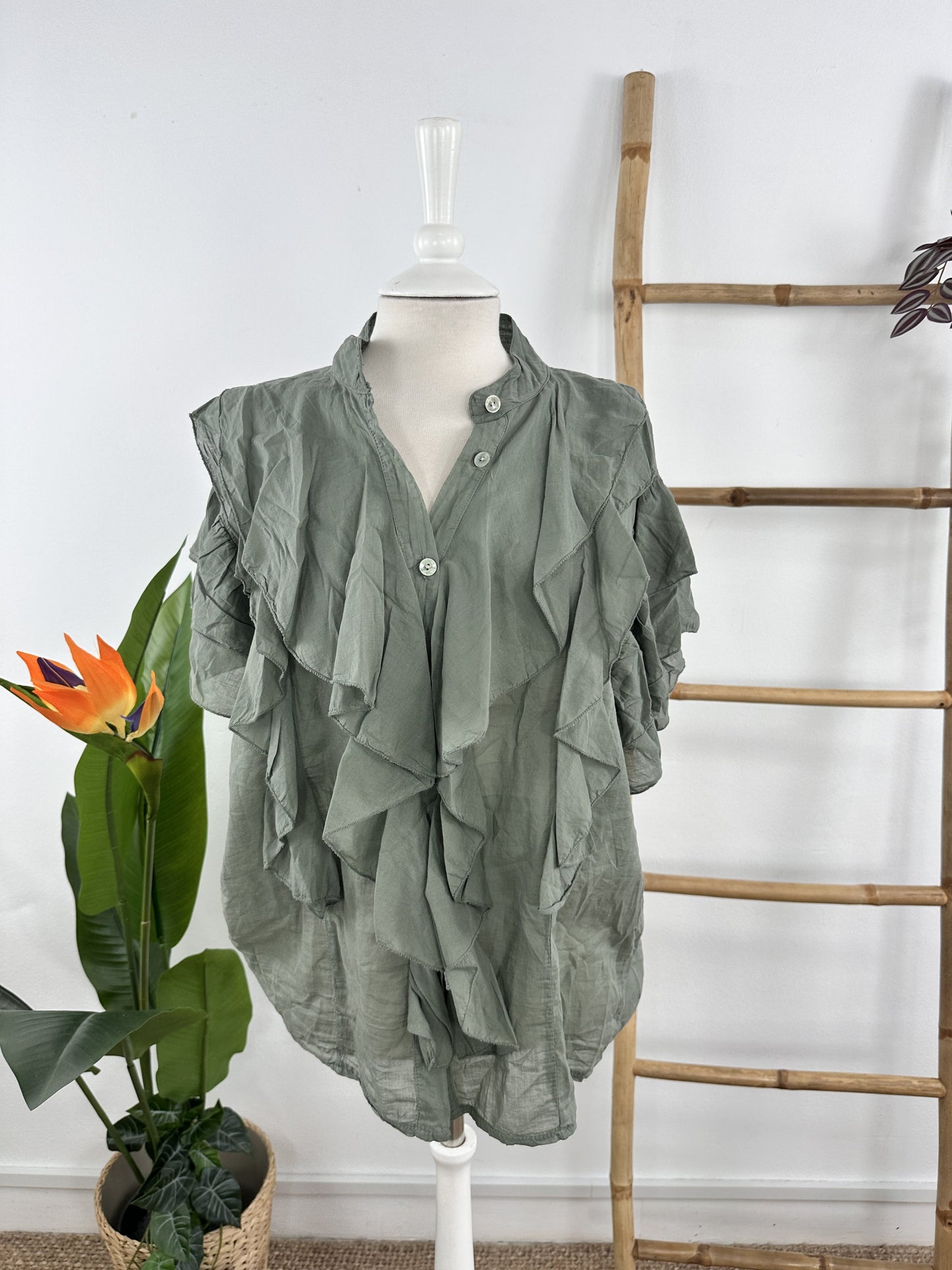 CAMISA ALGODÓN VOLANTE
