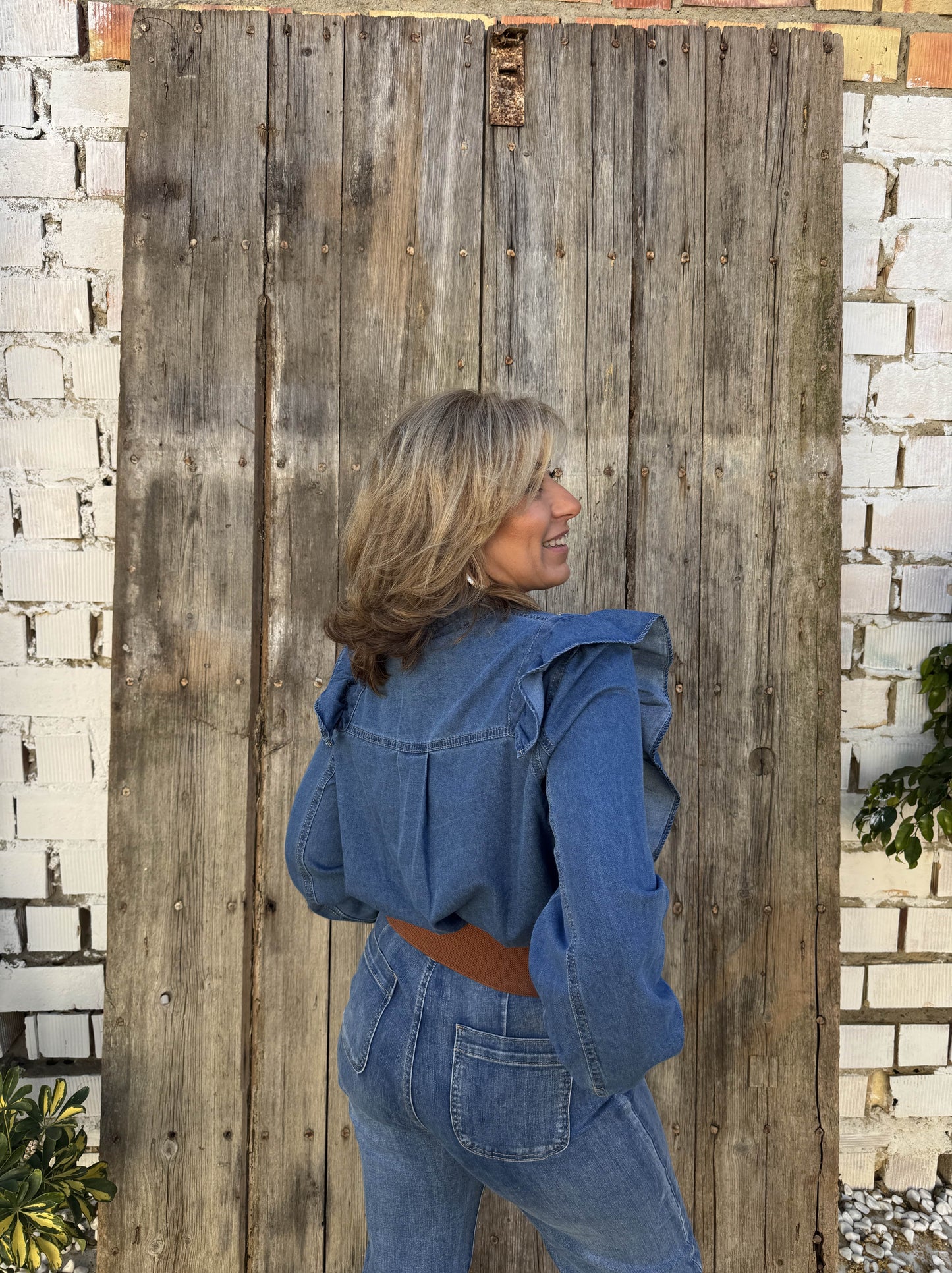 CAMISA DENIM VOLANTES