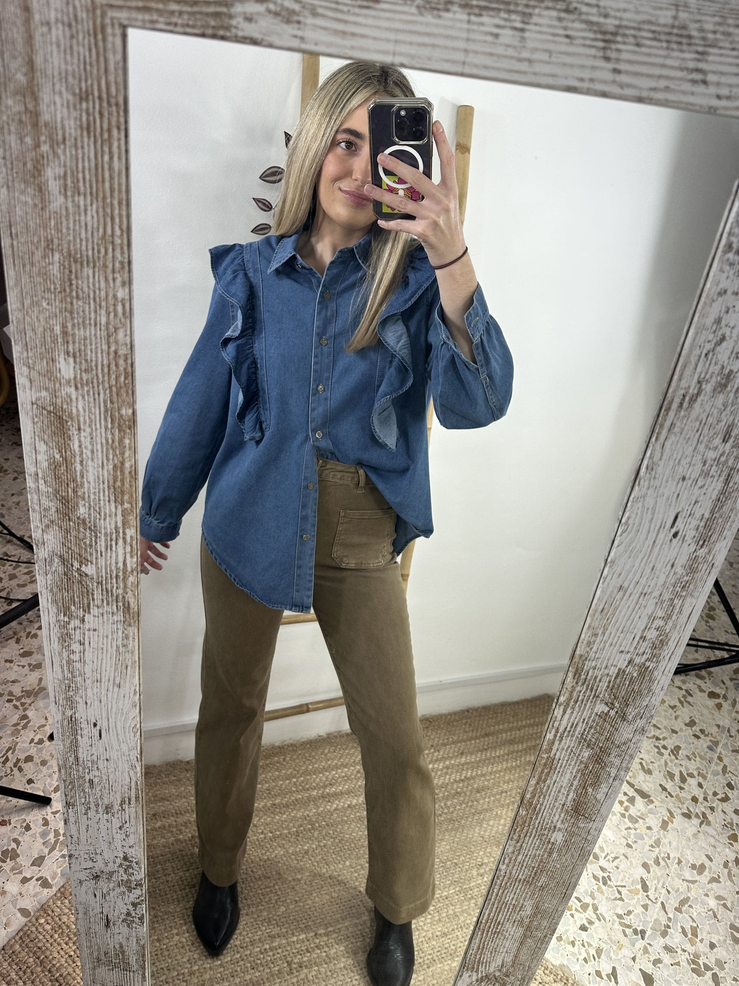 CAMISA DENIM VOLANTES