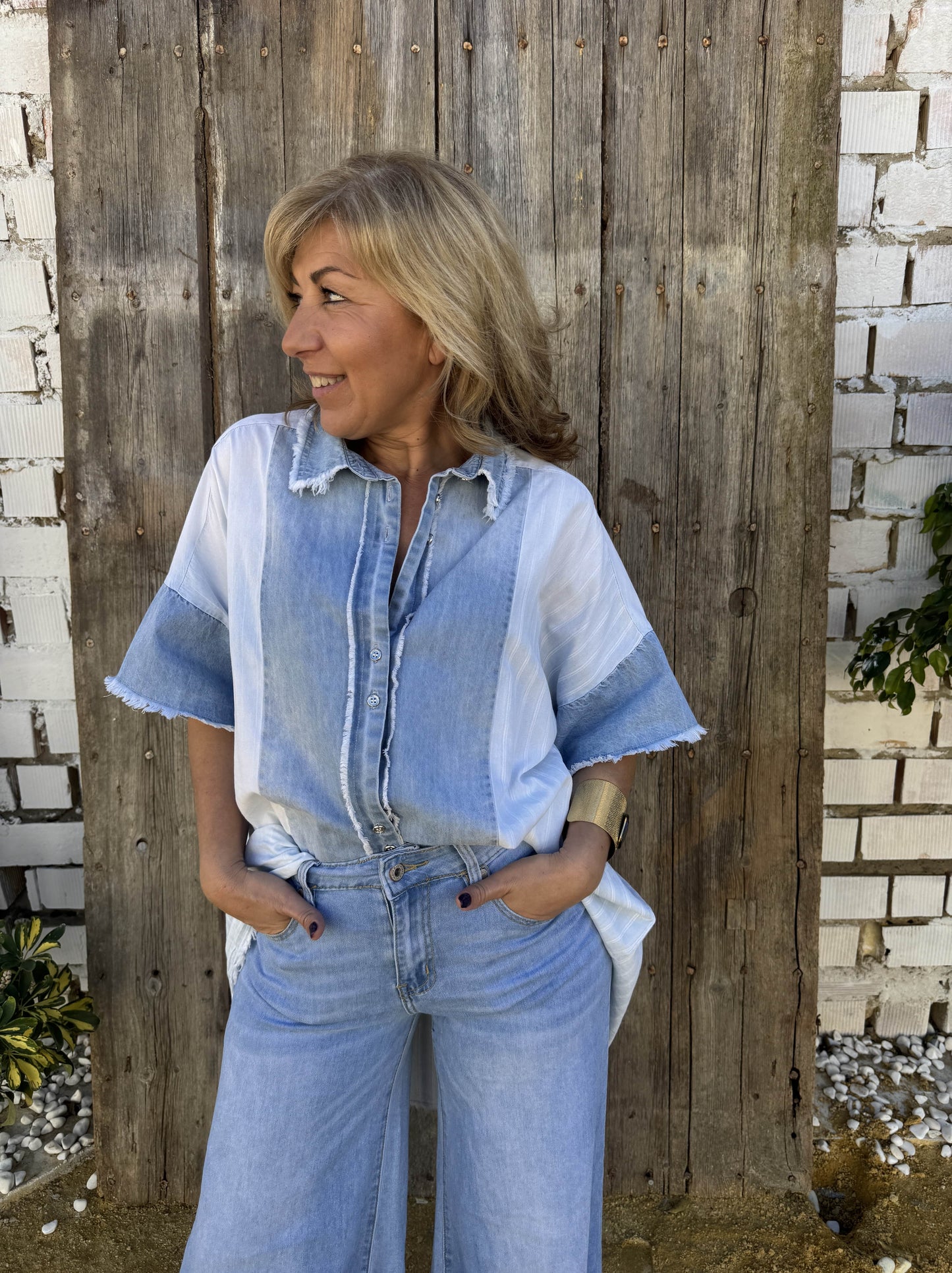 CAMISA VAQUERA OVERSIZE RAYAS