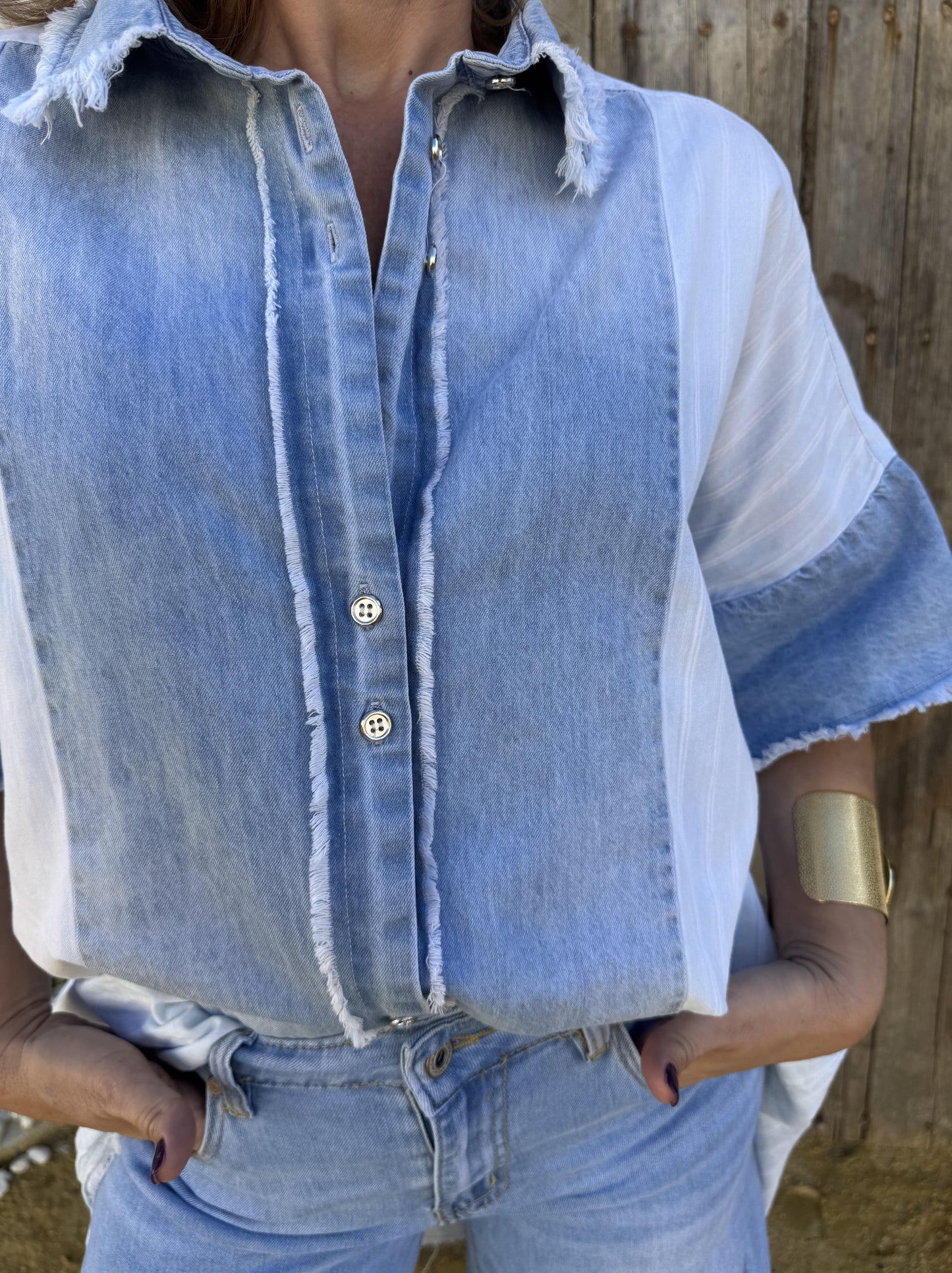 CAMISA VAQUERA OVERSIZE RAYAS