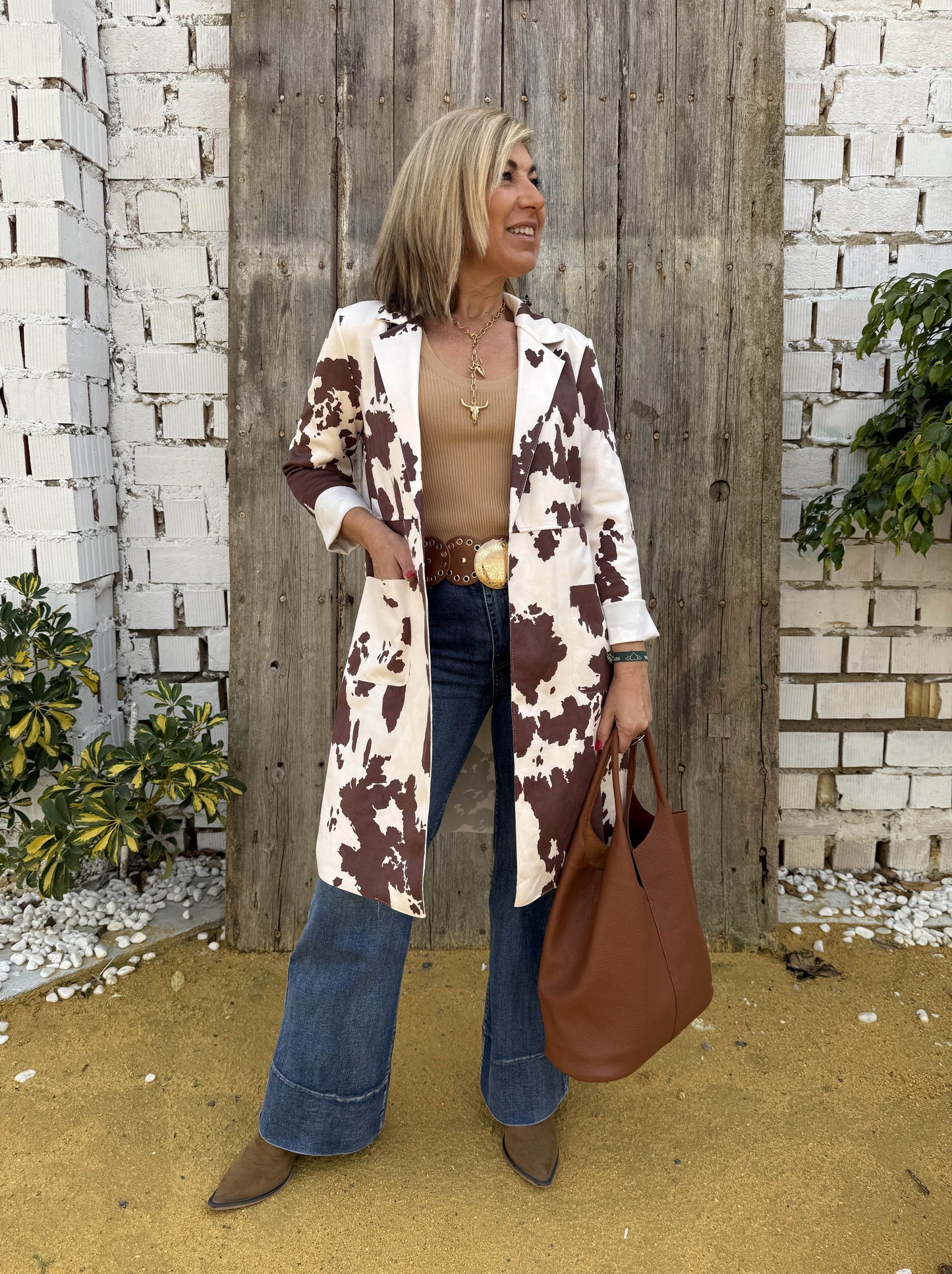 CHAQUETA ESTAMPADO VACA