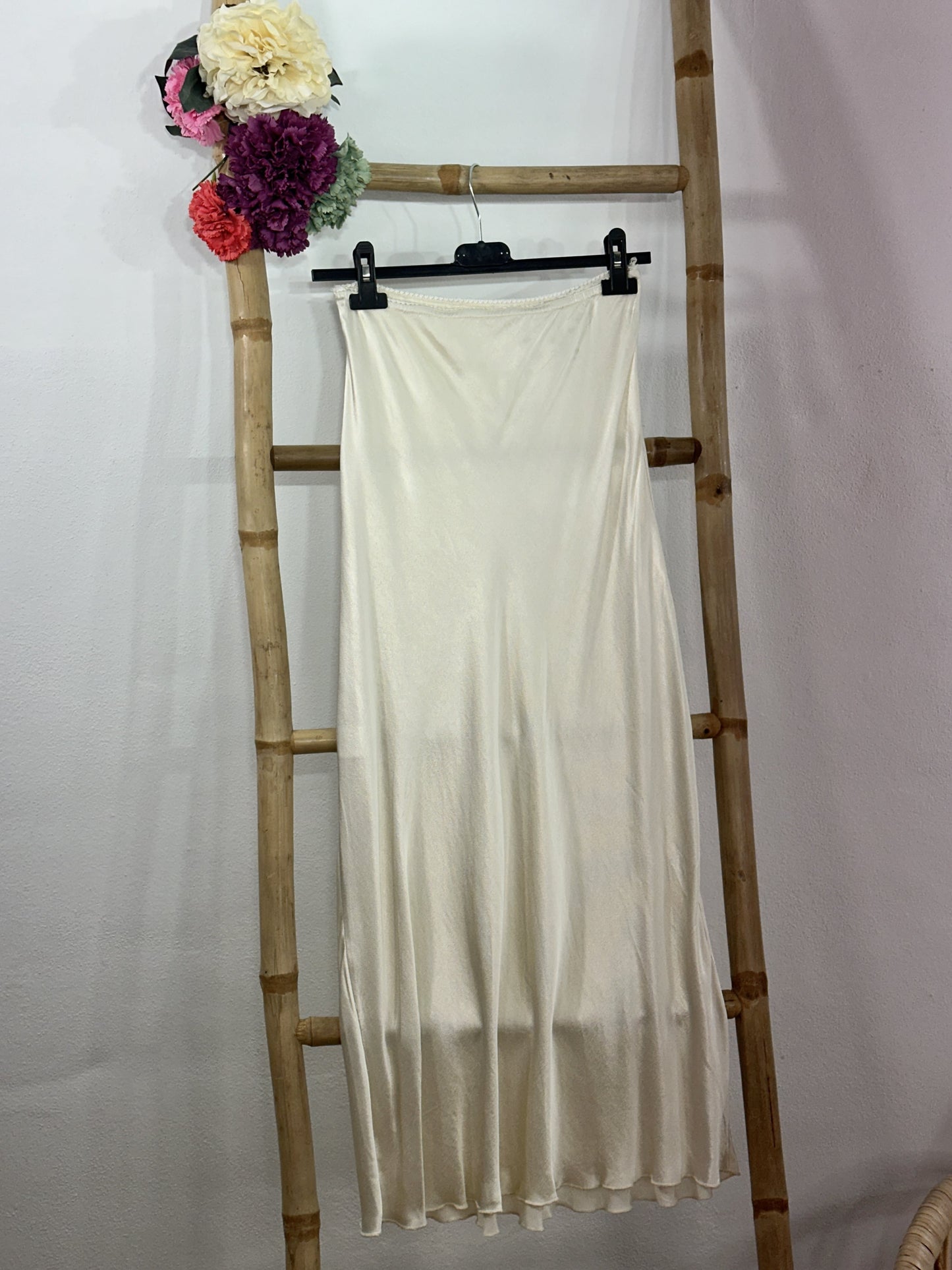 SATIN MIDI SKIRT