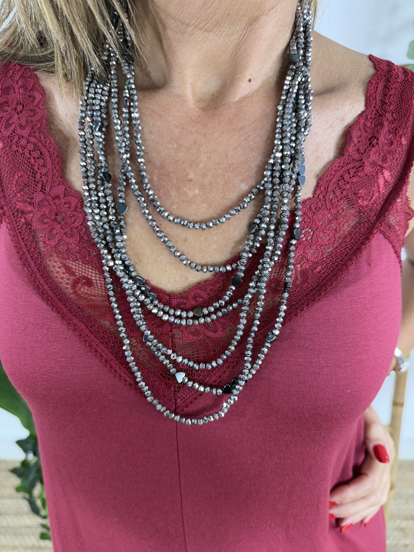 COLLAR BOLAS BRILLO CORAZÓN