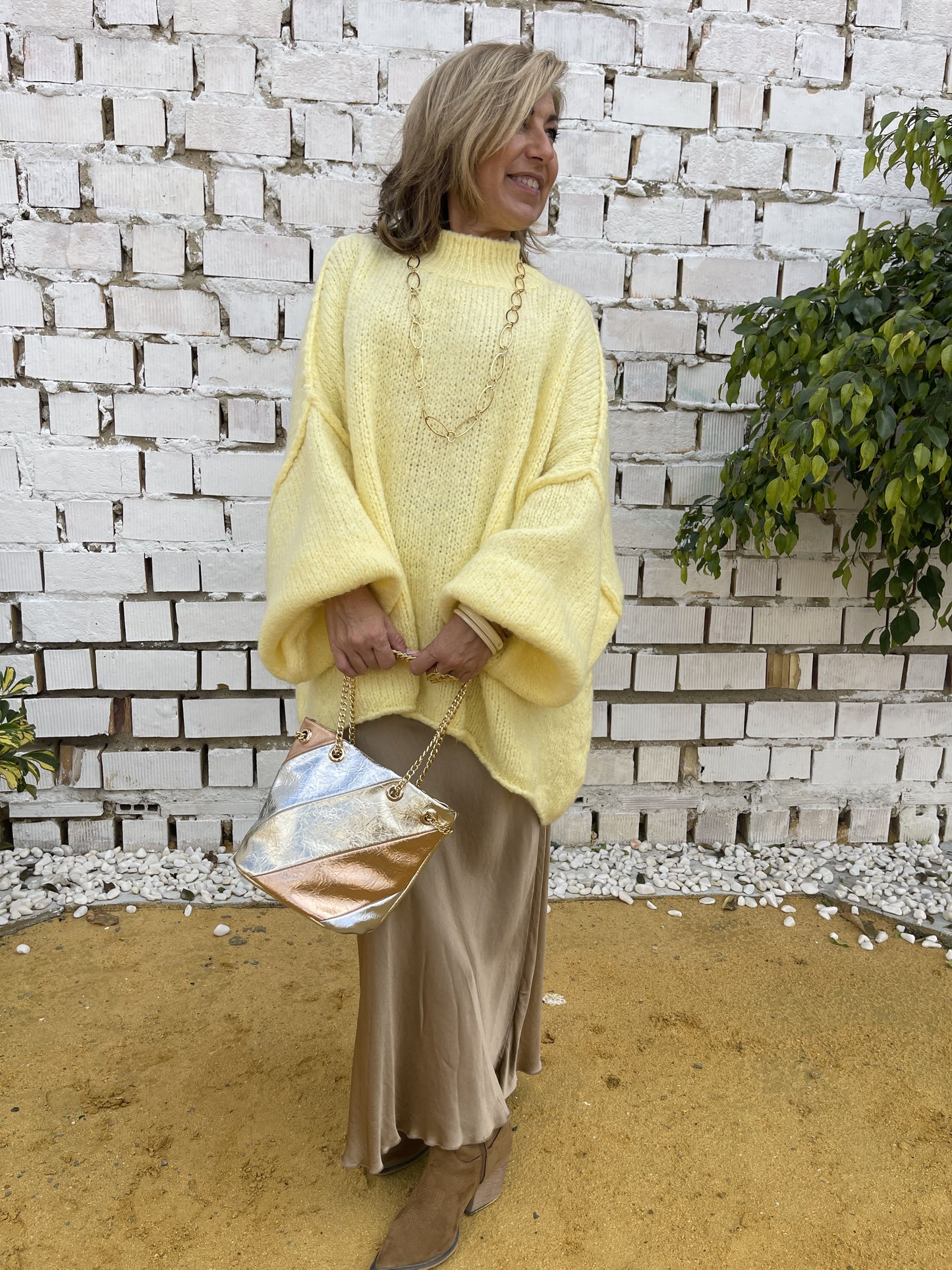 SATIN MIDI SKIRT