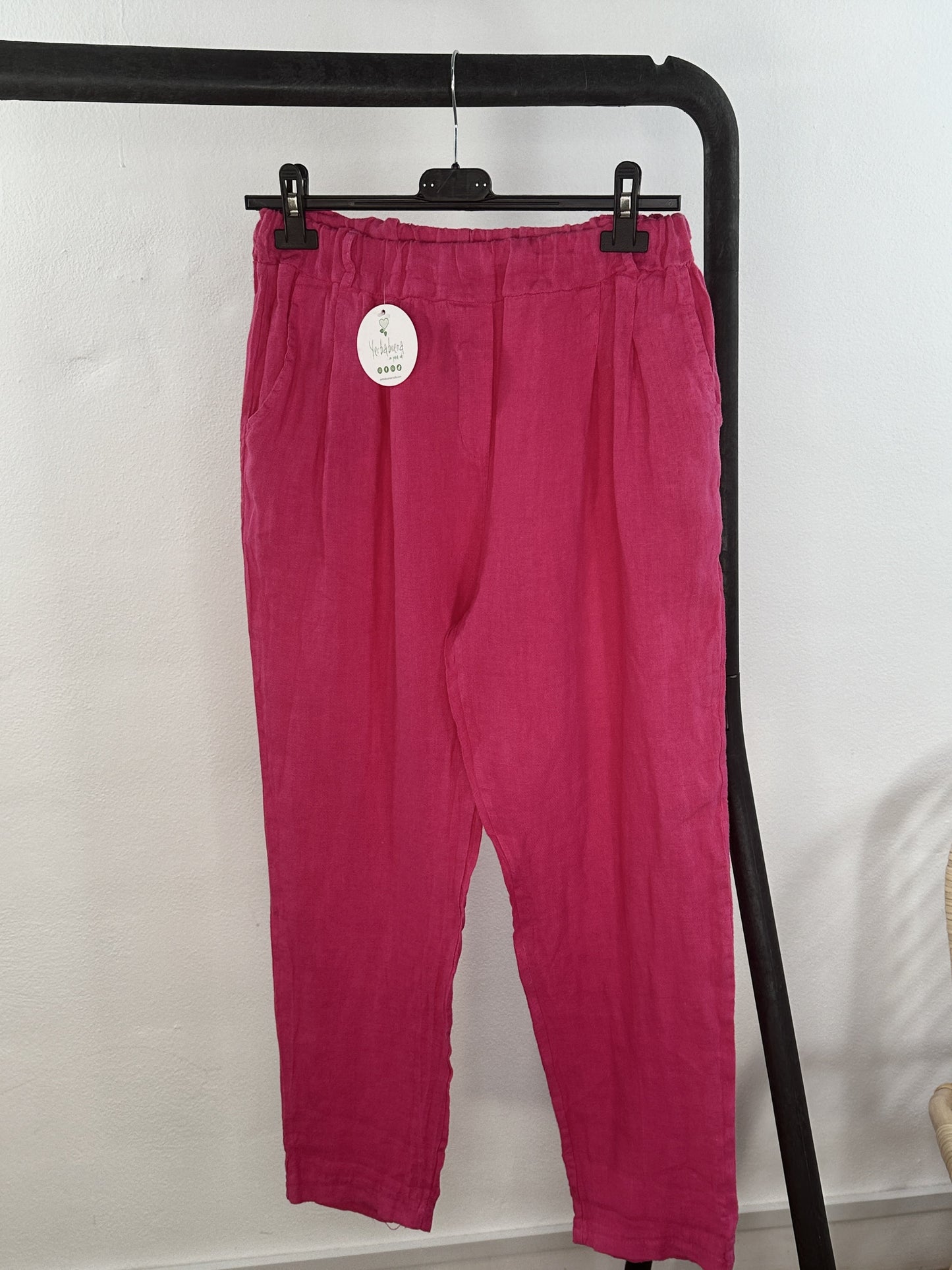 CALÇA LINHO ROSA FÚCSIA