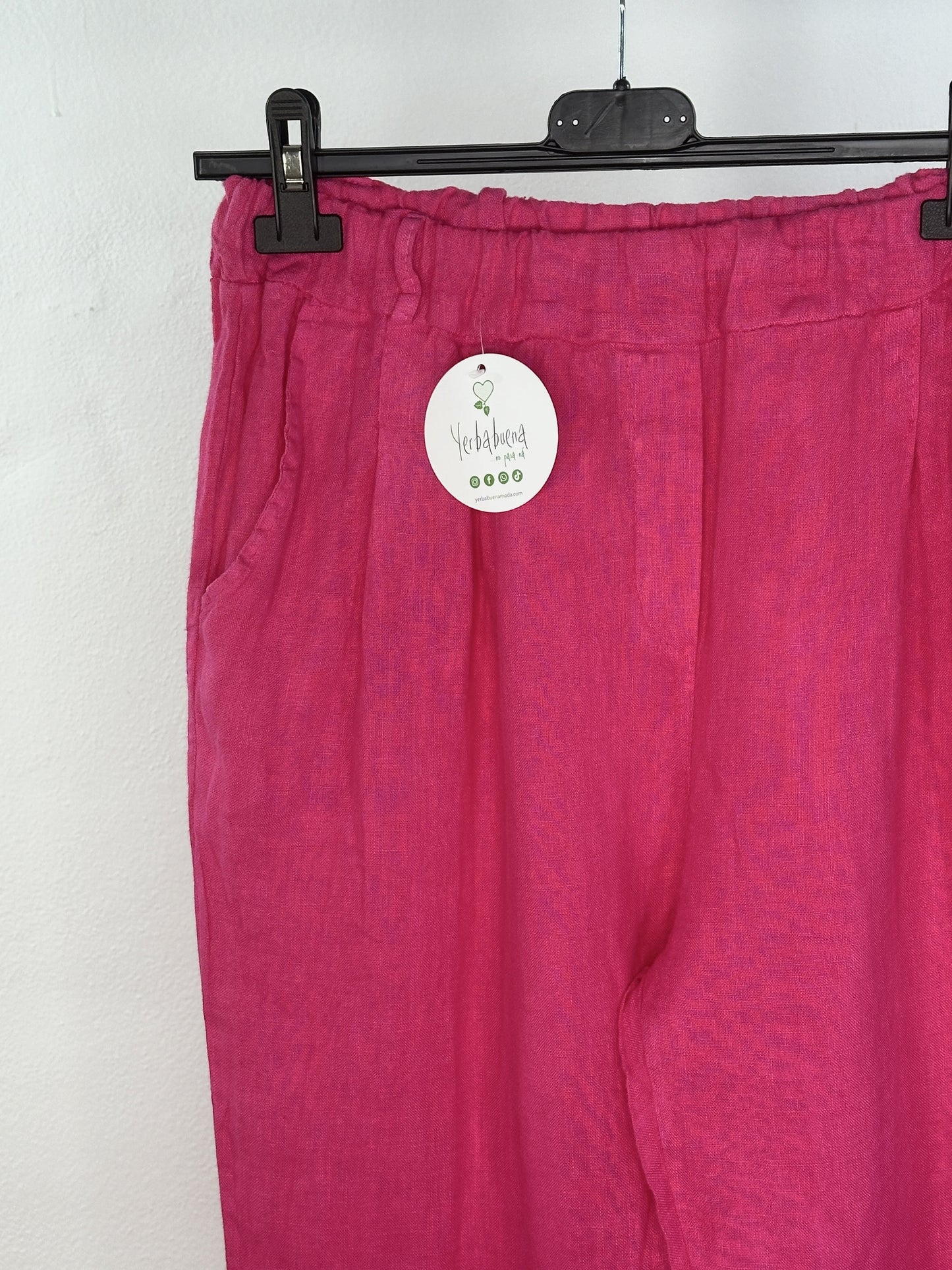 CALÇA LINHO ROSA FÚCSIA