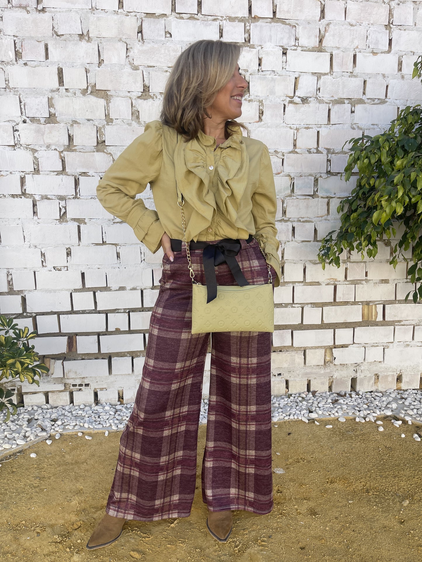 PANTALÓN RECTO CUADROS