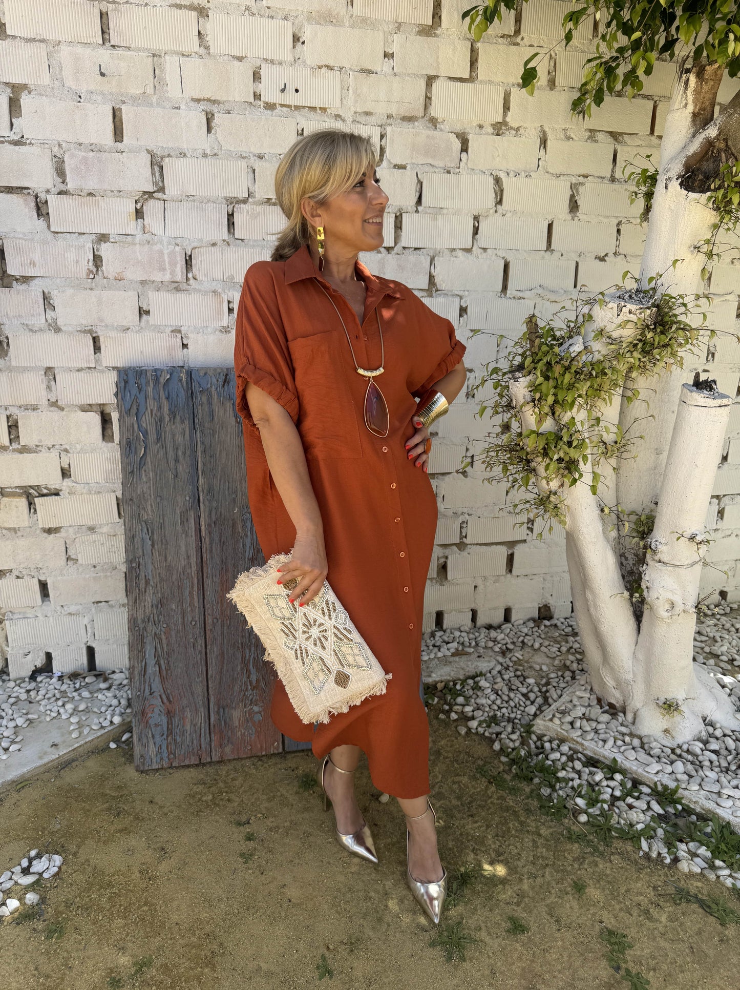 VESTIDO CAMISERO GOMA
