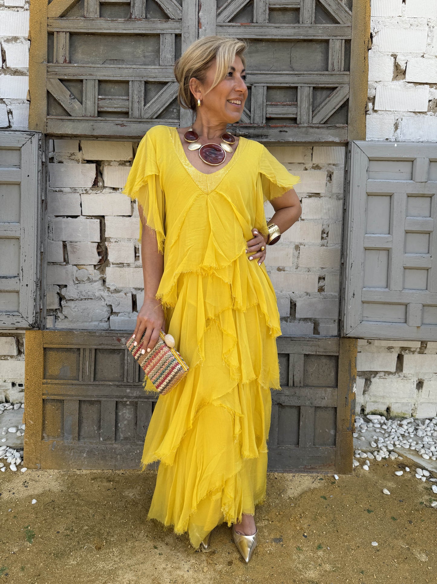 VESTIDO EMBRUJO MANGA CORTA