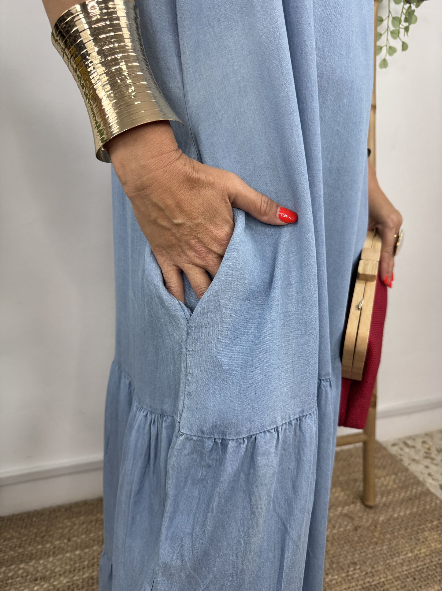 VESTIDO HALTER VAQUERO
