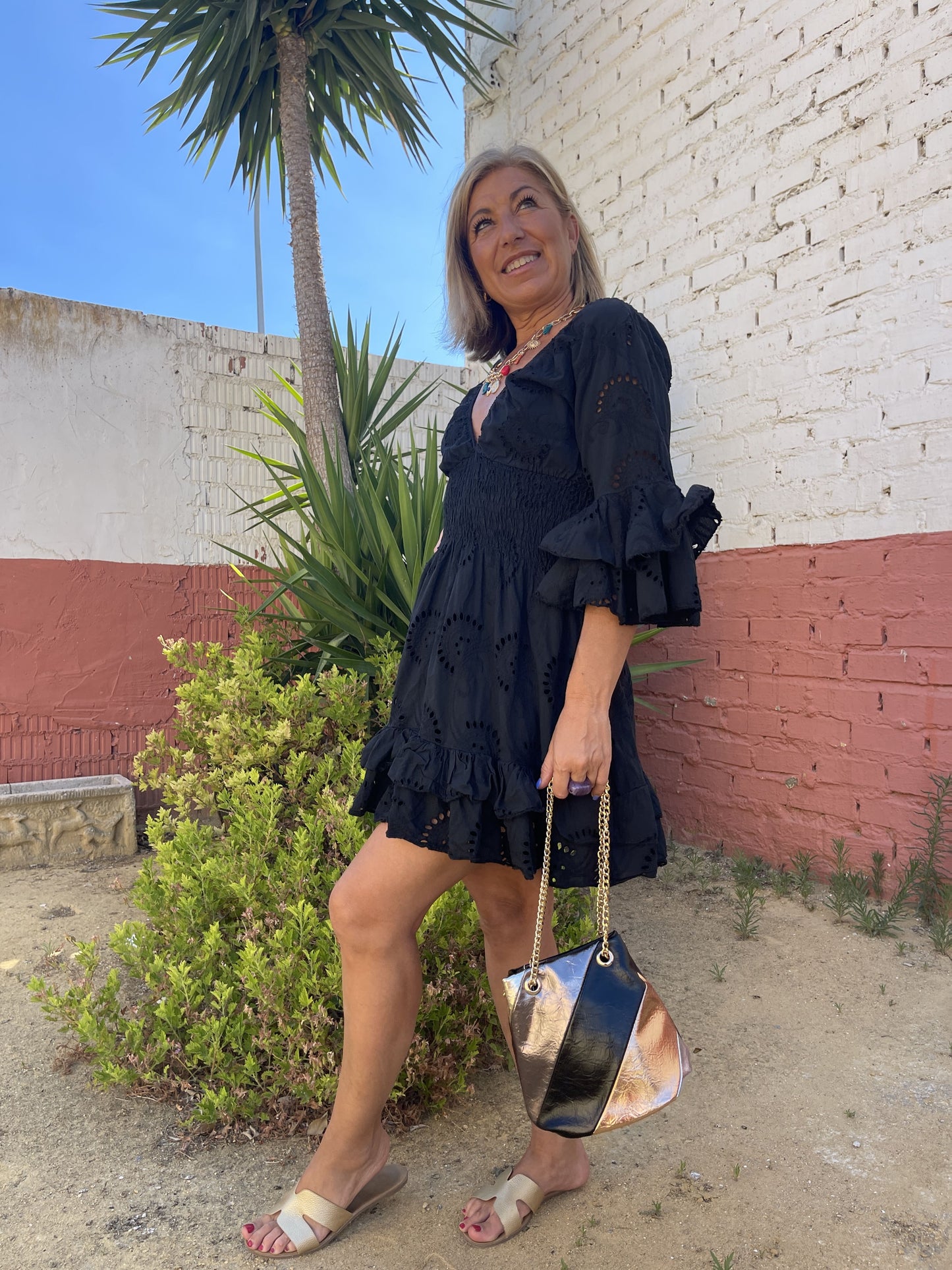 VESTIDO TELA PERFORADA