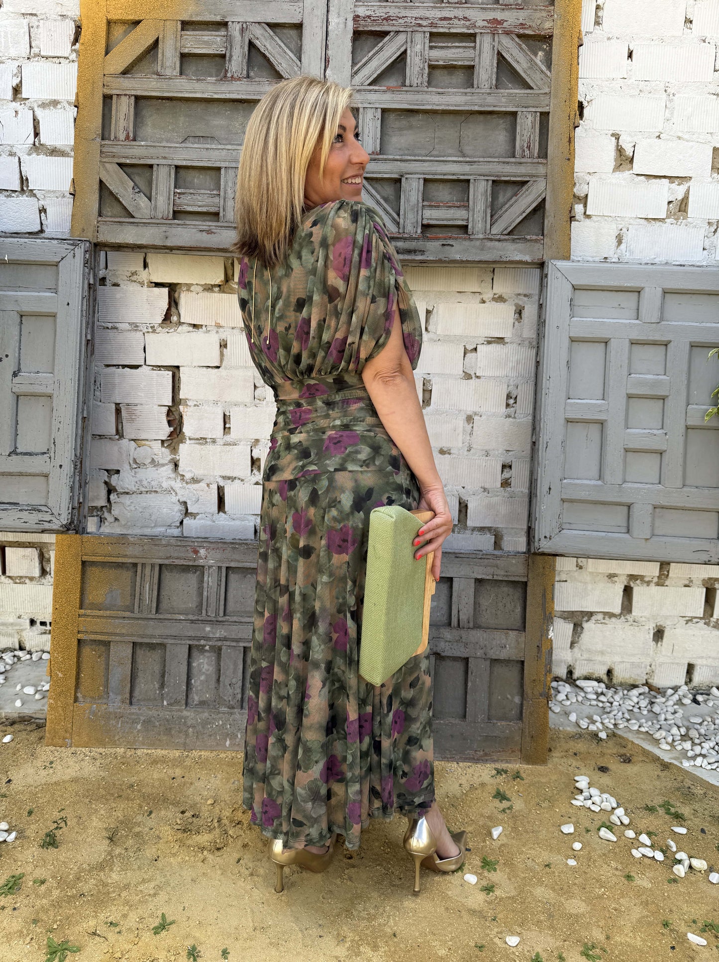 VESTIDO TUL LARGO FLORES