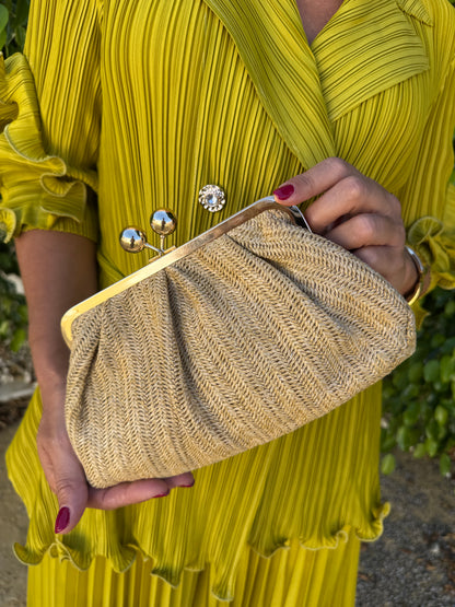 BOLSO RAFIA CLIP METALIZADO