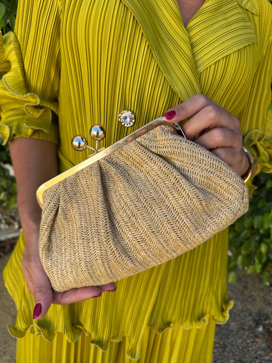 BOLSO RAFIA CLIP METALIZADO